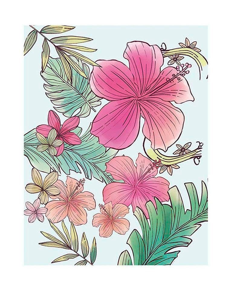 Komar Poster Ariel Flowers Hoogte: 70 cm