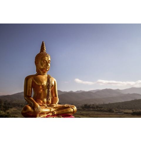 Papermoon Fotobehang Goldene Buddha-Statue