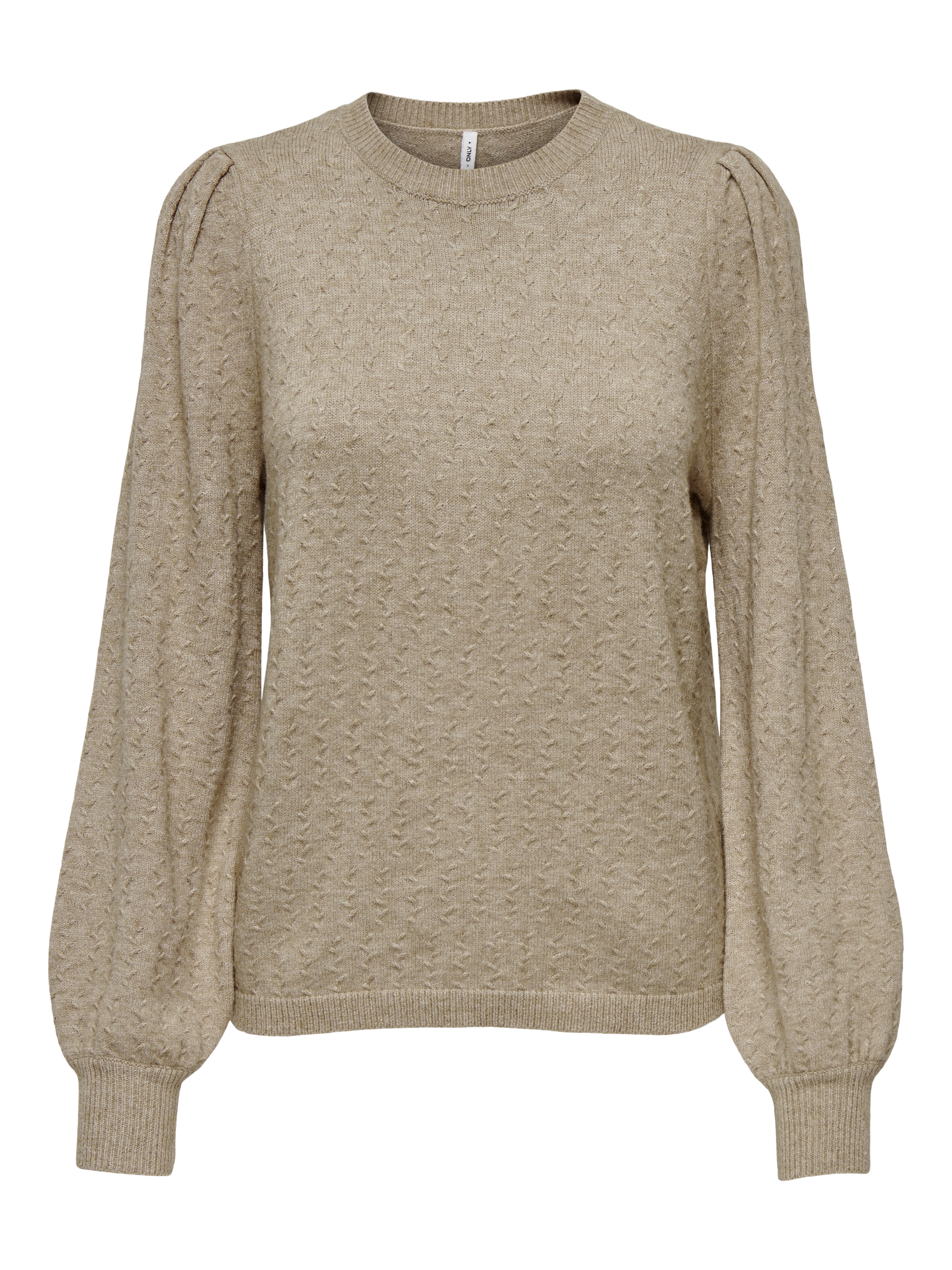 Only Trui met ronde hals ONLKATIA LS STRUCTURE PUFF O-NECK CC KNT