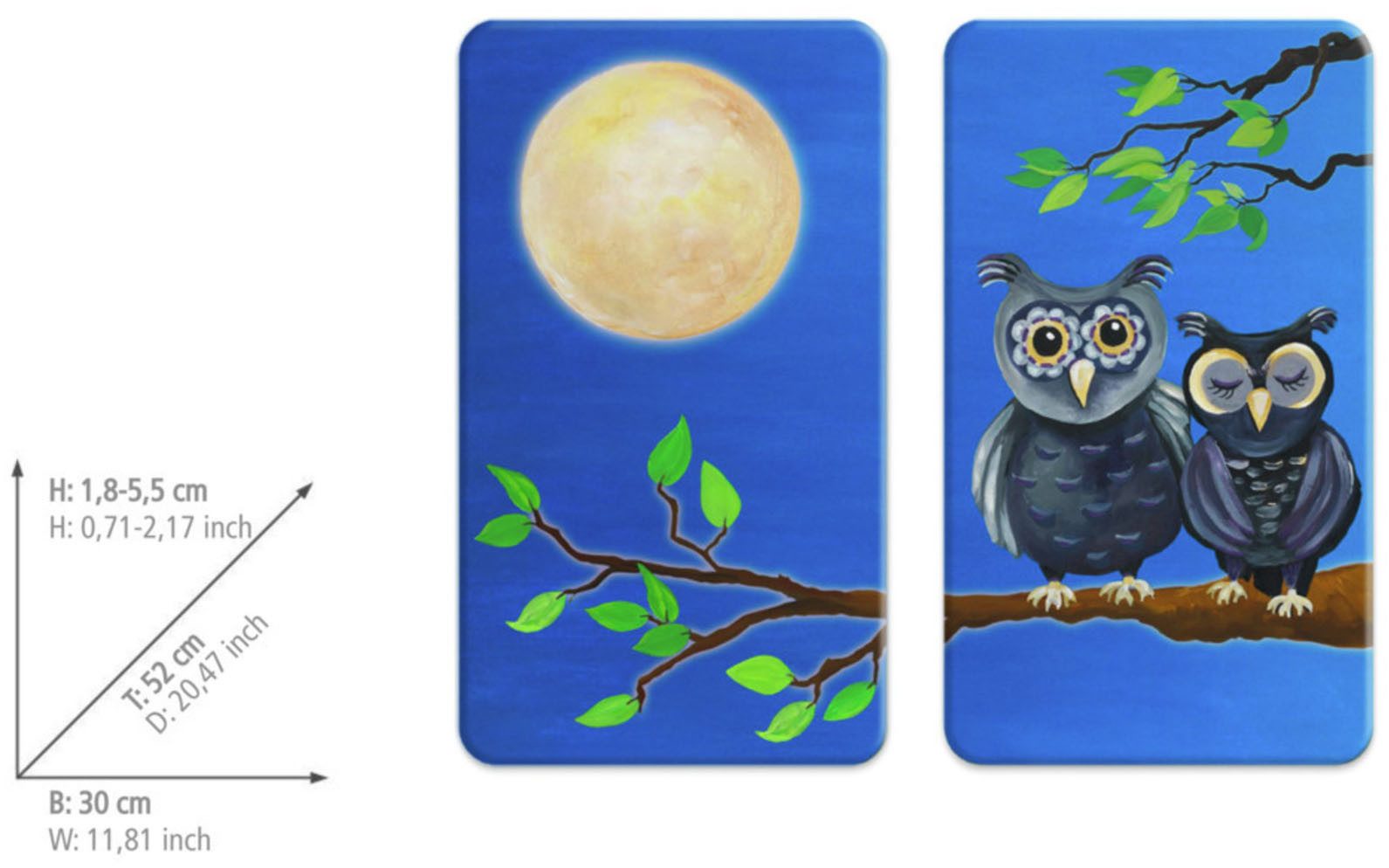 WENKO Kookplaatdeksel Universeel model Uil Met 8 rubberen antislipvoetjes (set, 2-delig)