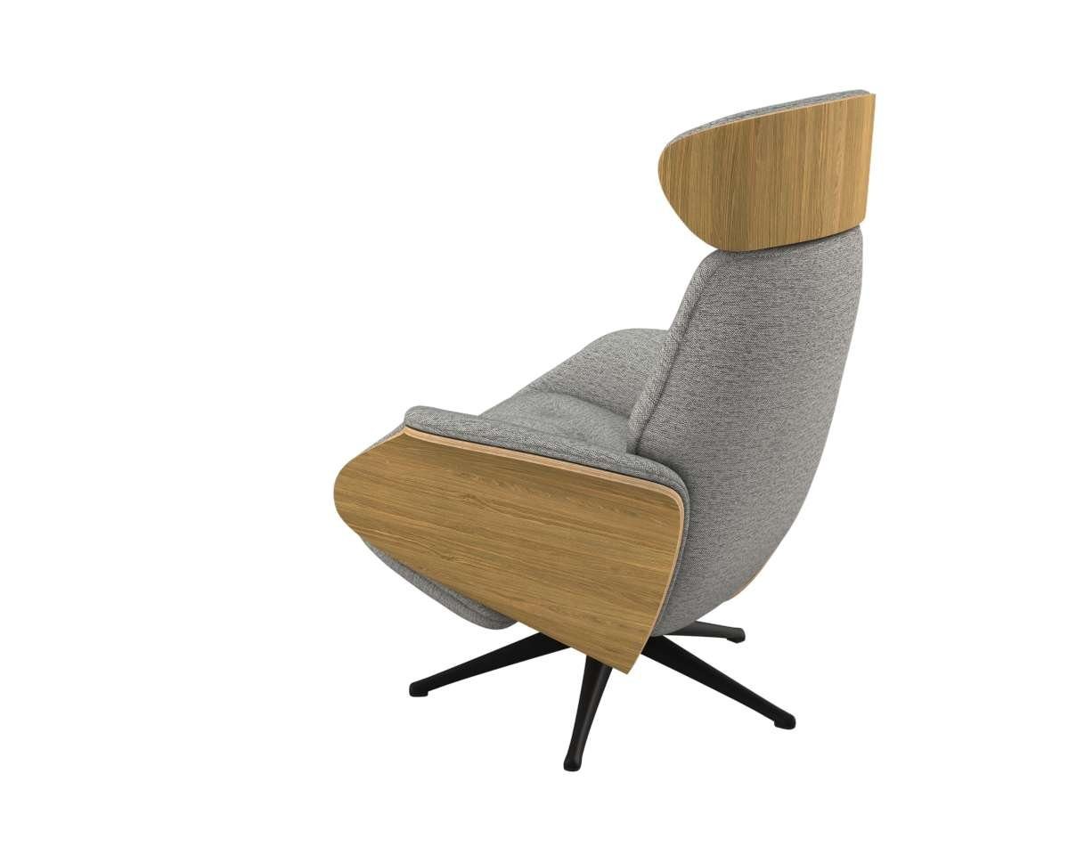 FLEXLUX Relaxfauteuil Volden praktische elektrische fauteuil Maat M, elektrische rug- en voetensteun, accu, armleuning Eiken, zwarte poot