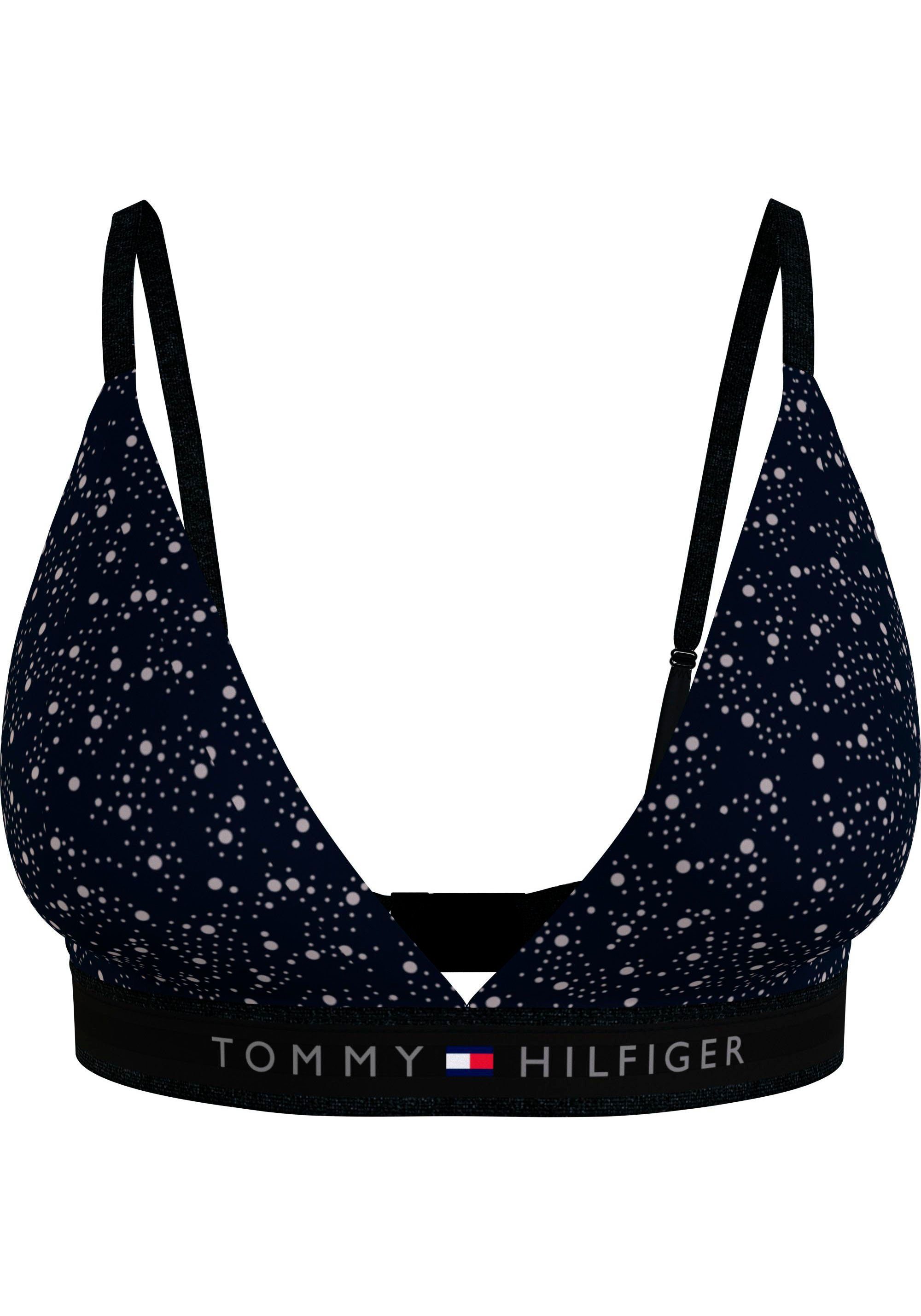Tommy Hilfiger Underwear Bralette-bh UNLINED TRIANGLE PRINT met modieuze tailleband met logo en label vlag