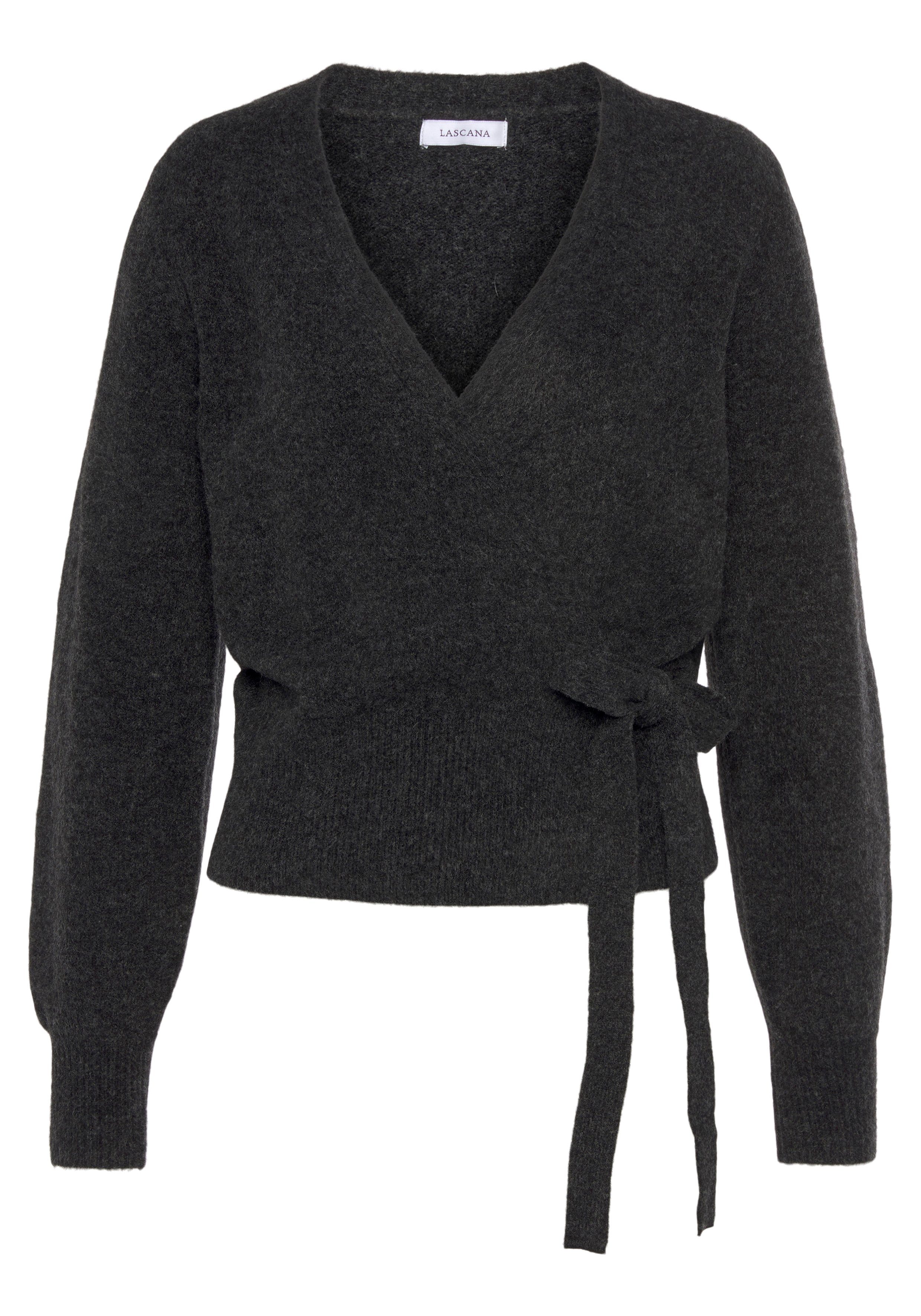 Lascana Wikkelvest - Vest met bindstrik met brede ribband, loungewear