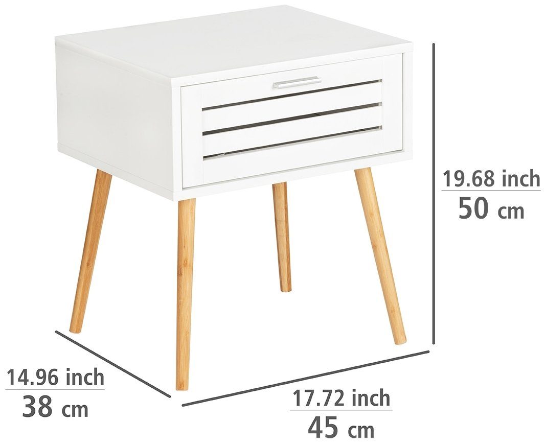 WENKO Bijzettafel Finja BxDxH: 45x38x50 cm, gemaakt van bamboe