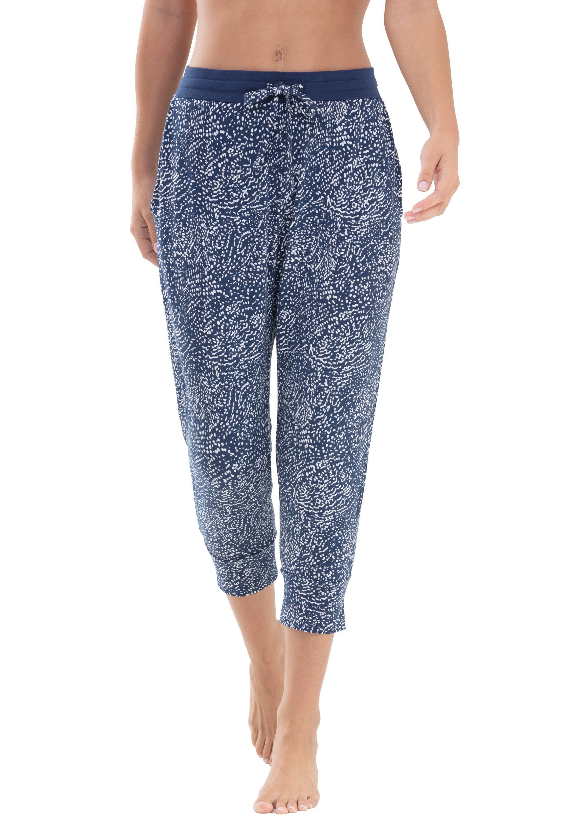 Mey Capripyjama Liah met gedessineerde broek en eenvoudig bovenstuk (set, 2-delig)