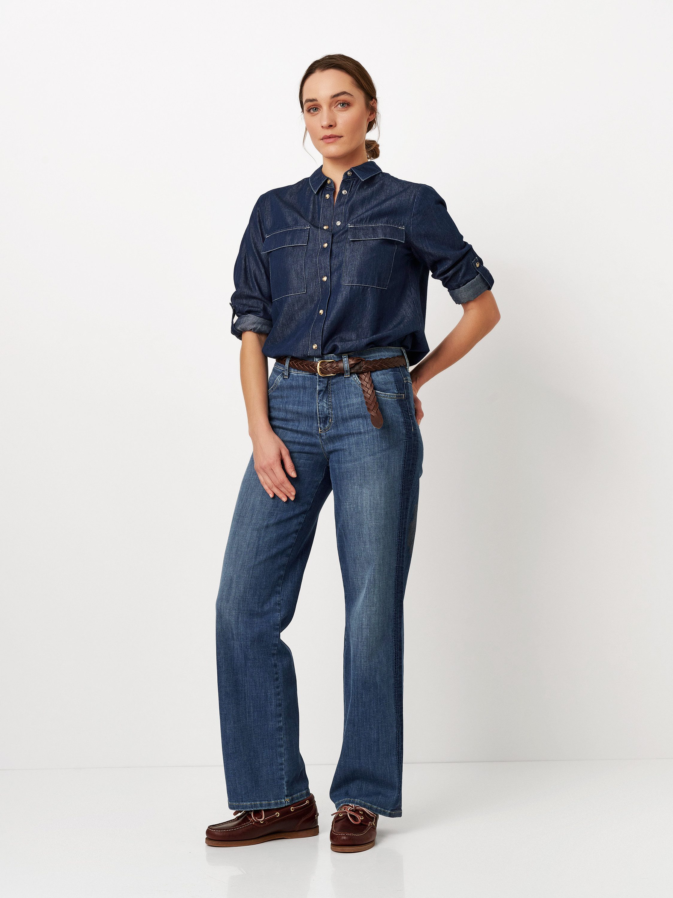 TONI Jeans blouse CLYDE met omslag