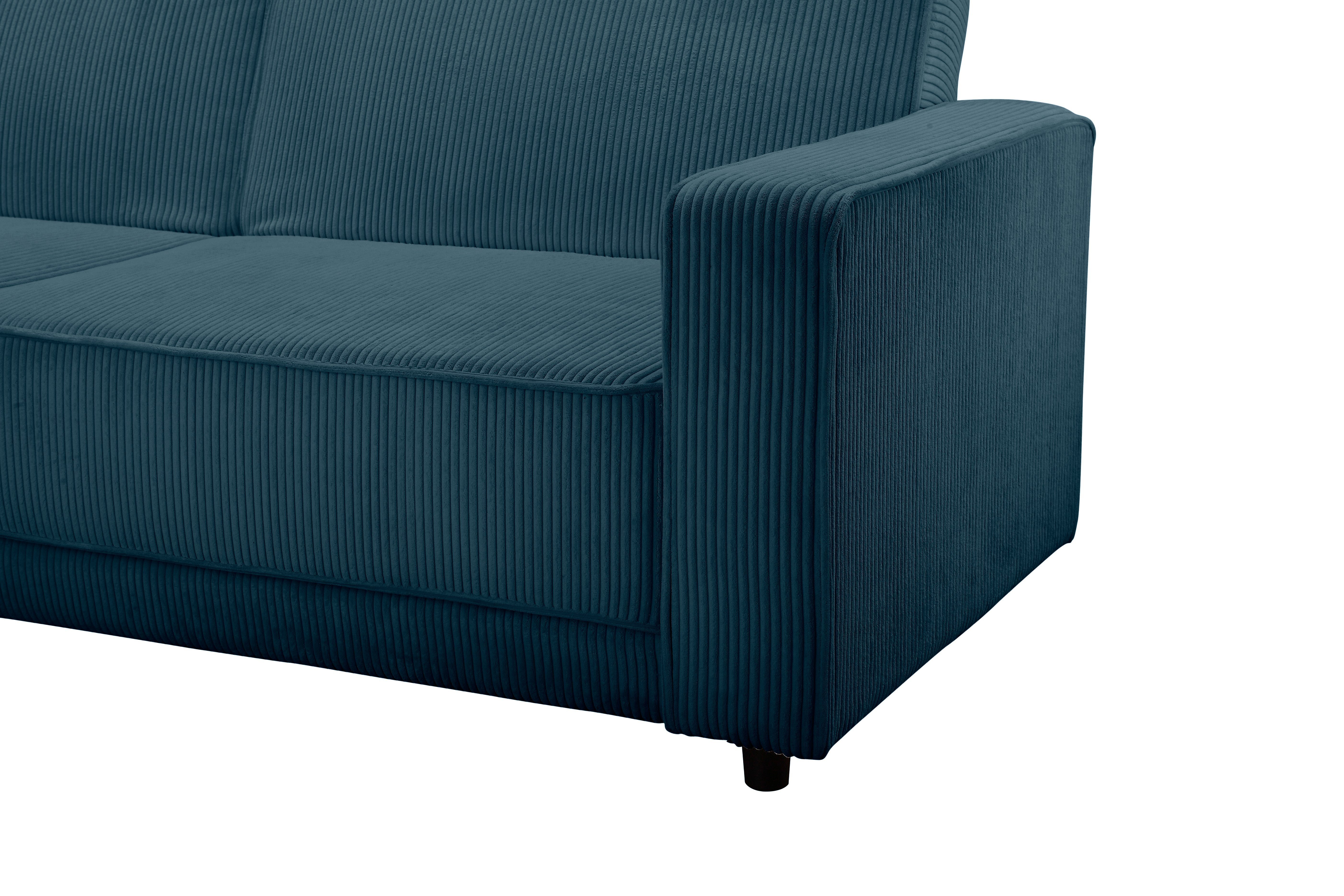 Dorel Home Hoekbank Allie slaapbank 230 cm met relaxfunctie in de rugleuning Slaapbank functie (108/194,5 cm), trendy ribfluweel of onderhoudsvriendelijk velours