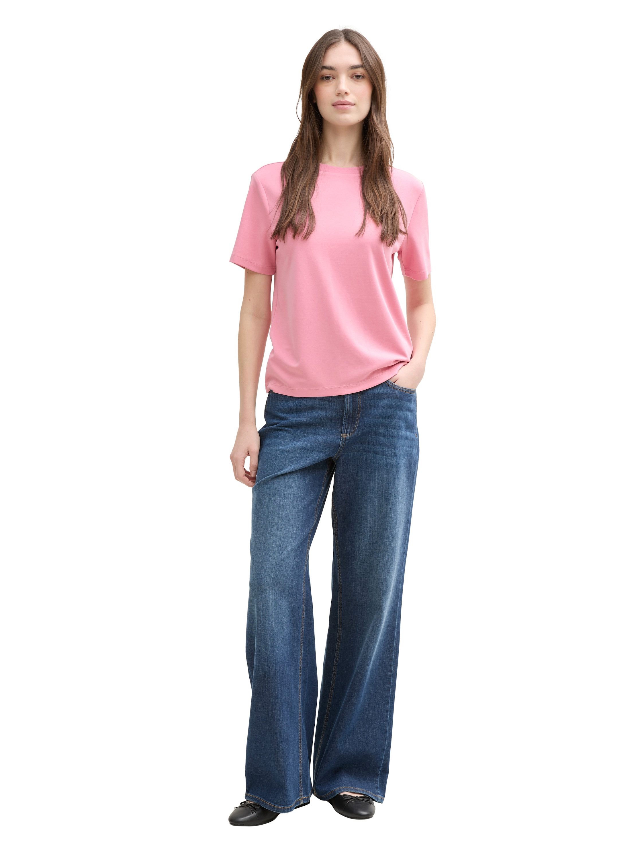 Tom Tailor Denim Shirt met ronde hals met een ronde hals
