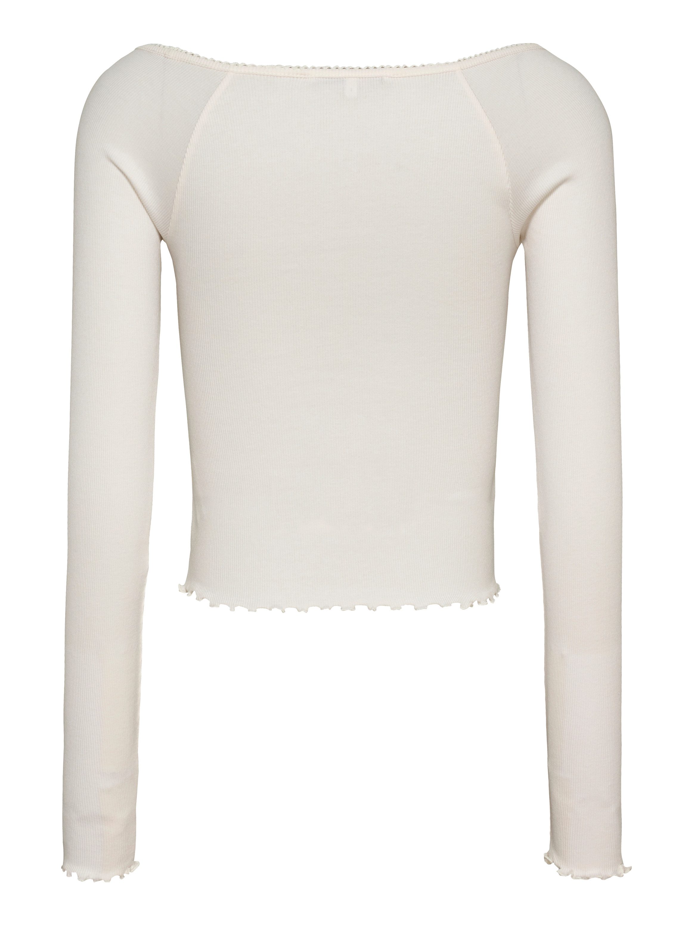 TOMMY JEANS Shirt met lange mouwen TJW SLIM VNECK GMD RIB LS met strikdetail, babylockzoom
