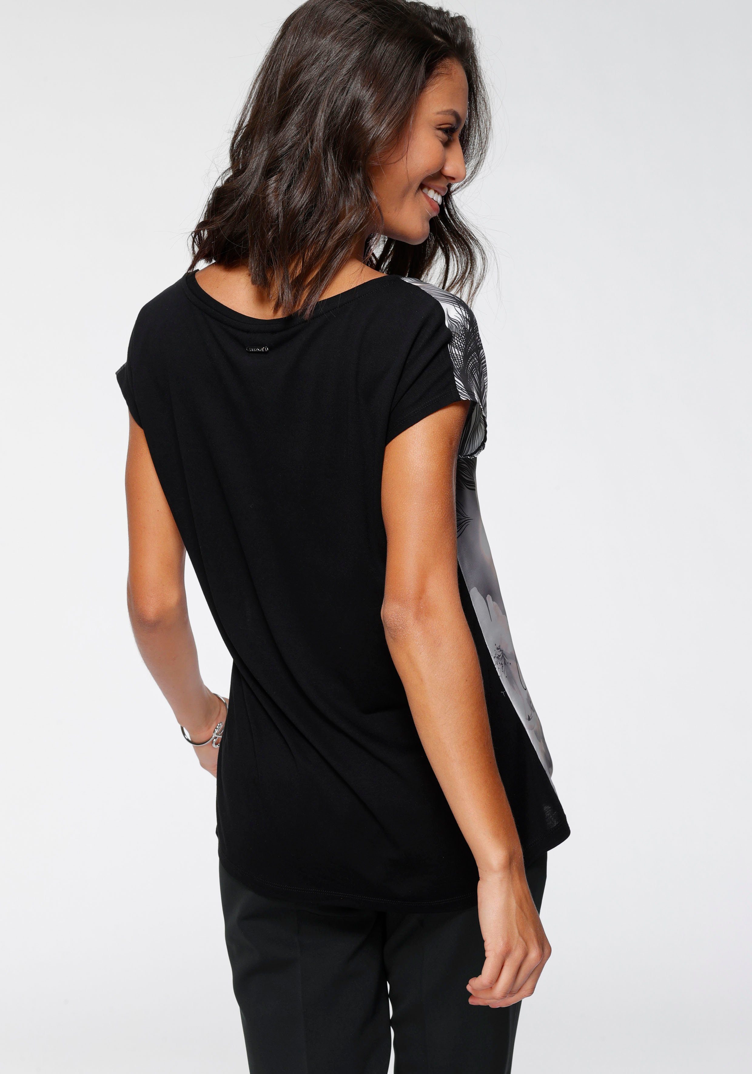 Laura Scott Shirtblouse in modieuze materialenmix