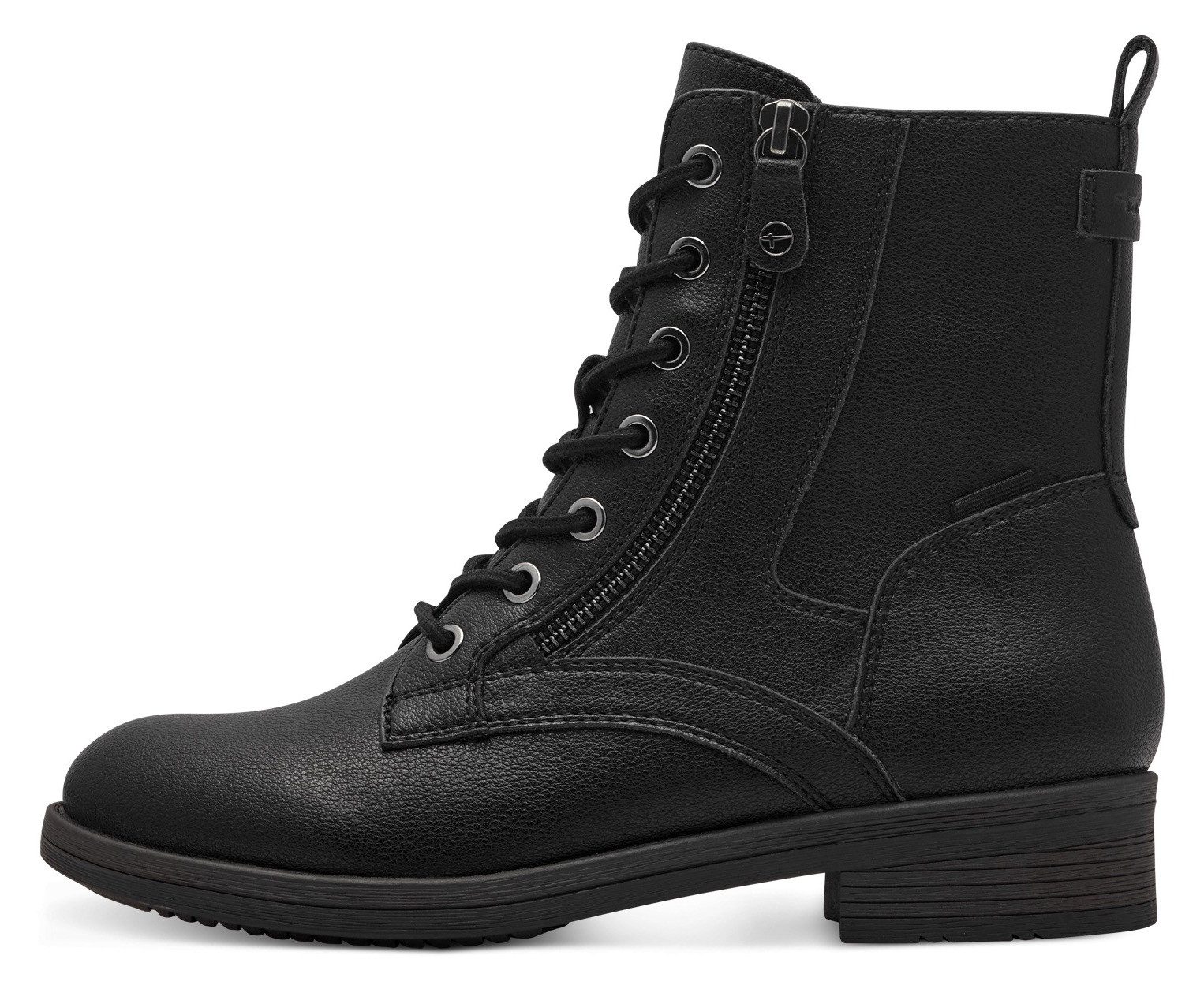Tamaris Hoge veterschoenen SHAE blokhak, veterschoenen, laarsjes met decoratieve ritssluiting