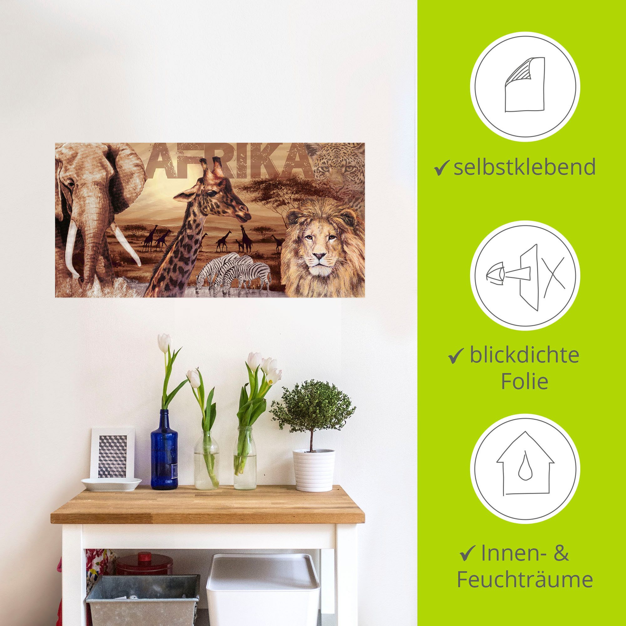 Artland Artprint Afrika als artprint van aluminium, artprint voor buiten, artprint op linnen, poster, muursticker