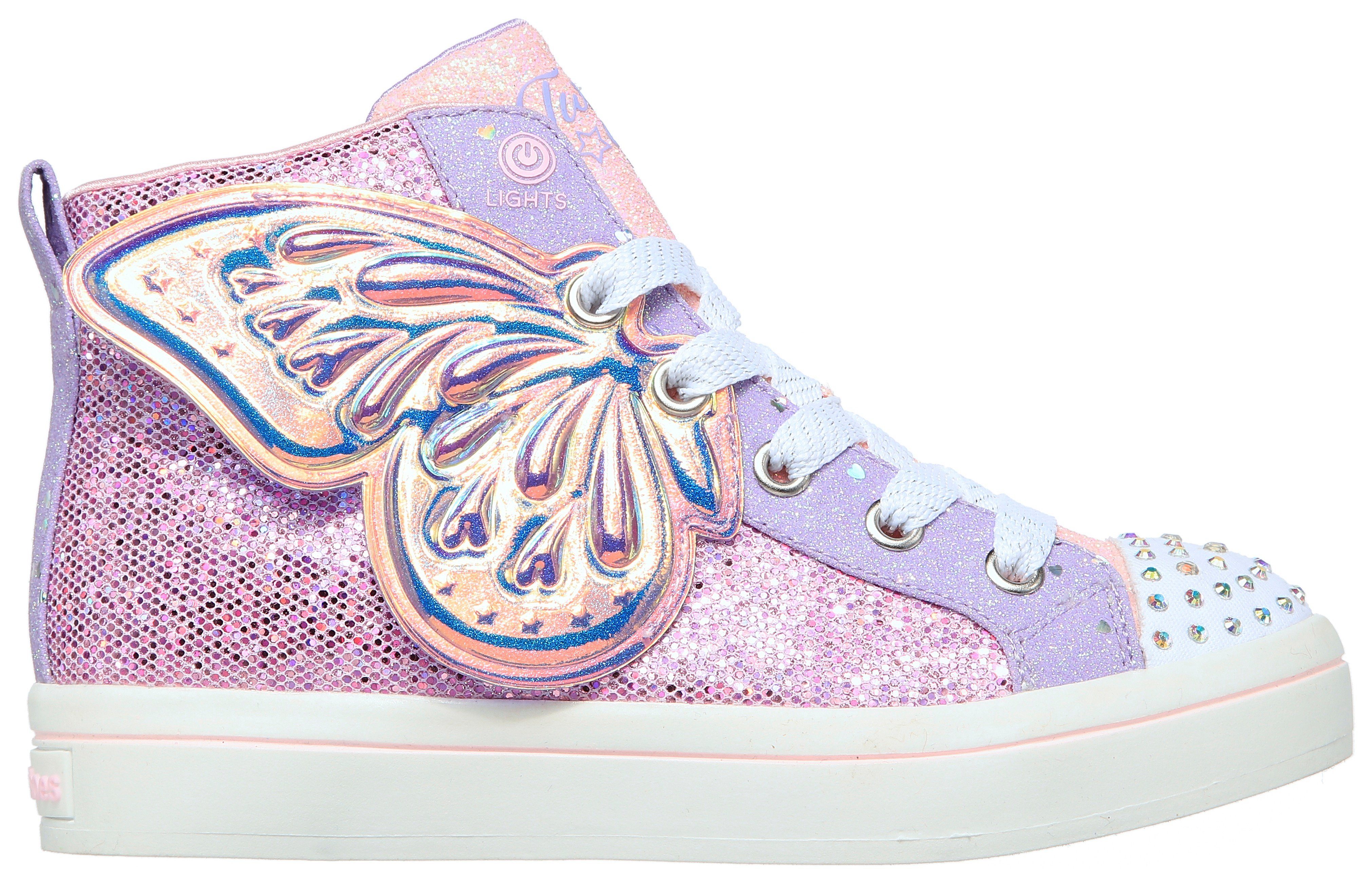 Skechers Sneakers TWI-LITES 2.0 in sprankelende look, vrijetijdsschoen, lage schoen, veterschoen