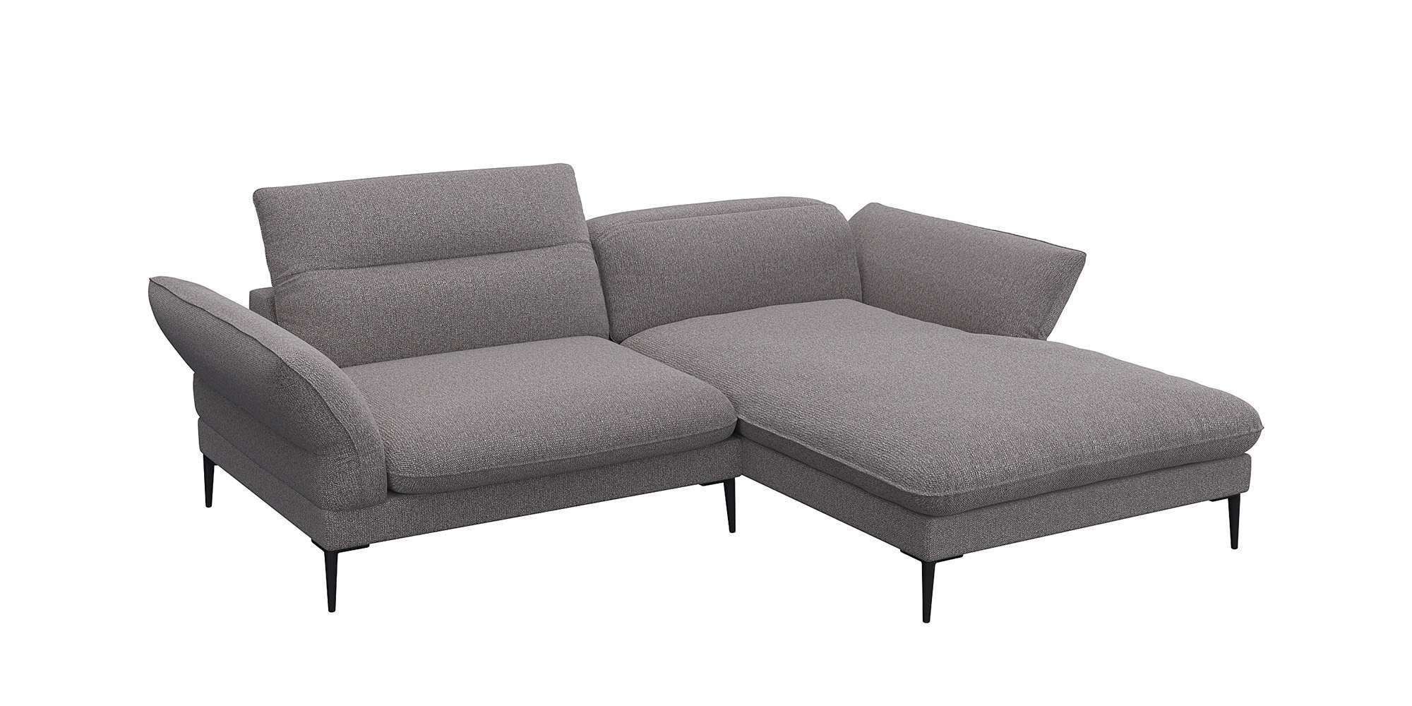 FLEXLUX Hoekbank Salino, functionele bank met recamiere, relaxbank, hoekbank Bank met arm- en hoofdeinde verstellingen, koudschuim & staalgolven
