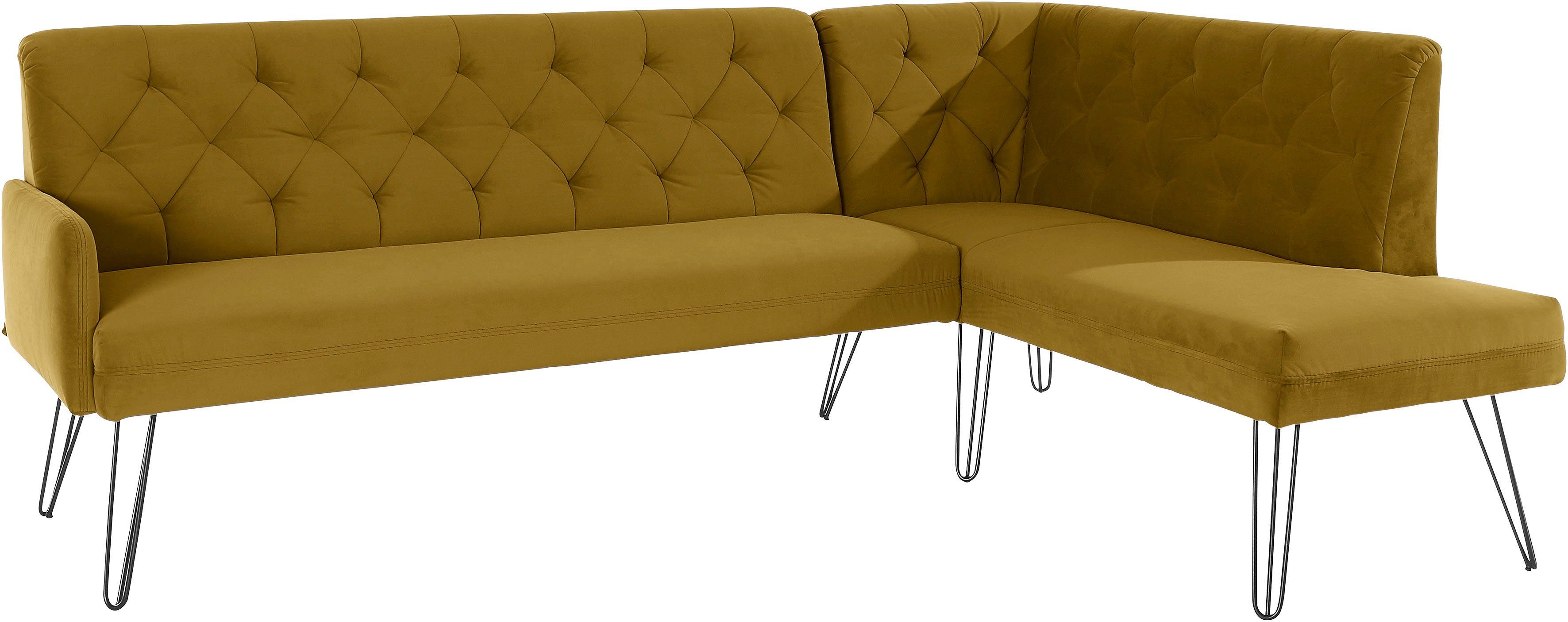 exxpo - sofa fashion Hoekbank Doppio, Chesterfield look, comfortabel en handig, hoge designvoeten