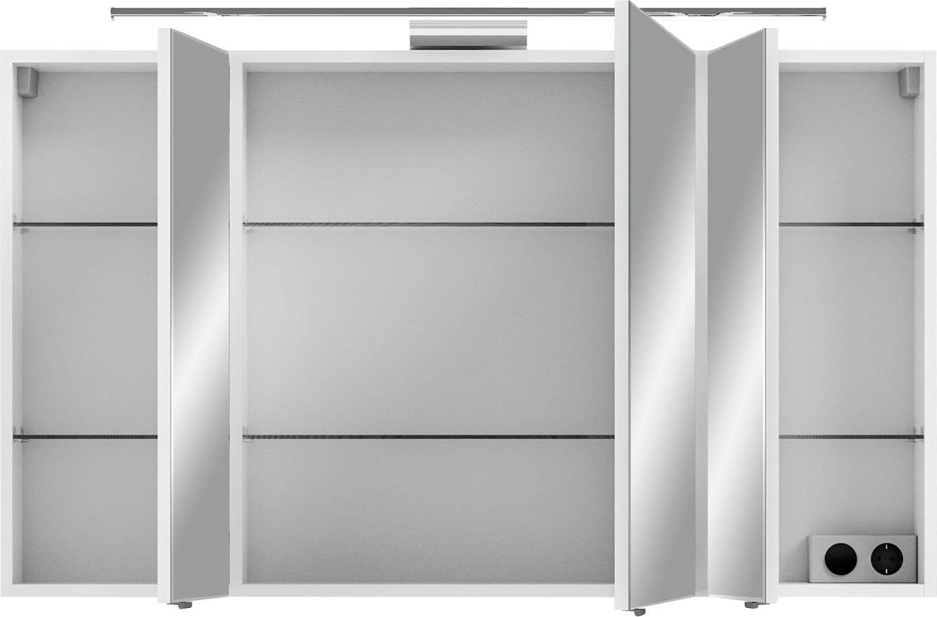 Saphir Spiegelkast 6005 Sprint badkamermeubel, 3 spiegeldeuren, 6 legplanken, 120 cm breed