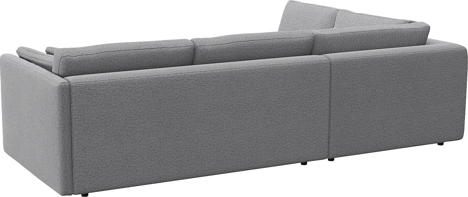 FLEXLUX Hoekbank Lovane, elegant en tijdloos, comfortabel, L-vorm Zacht en zeer comfortabel, grote zitdiepte op koudschuim, inclusief sierkussen