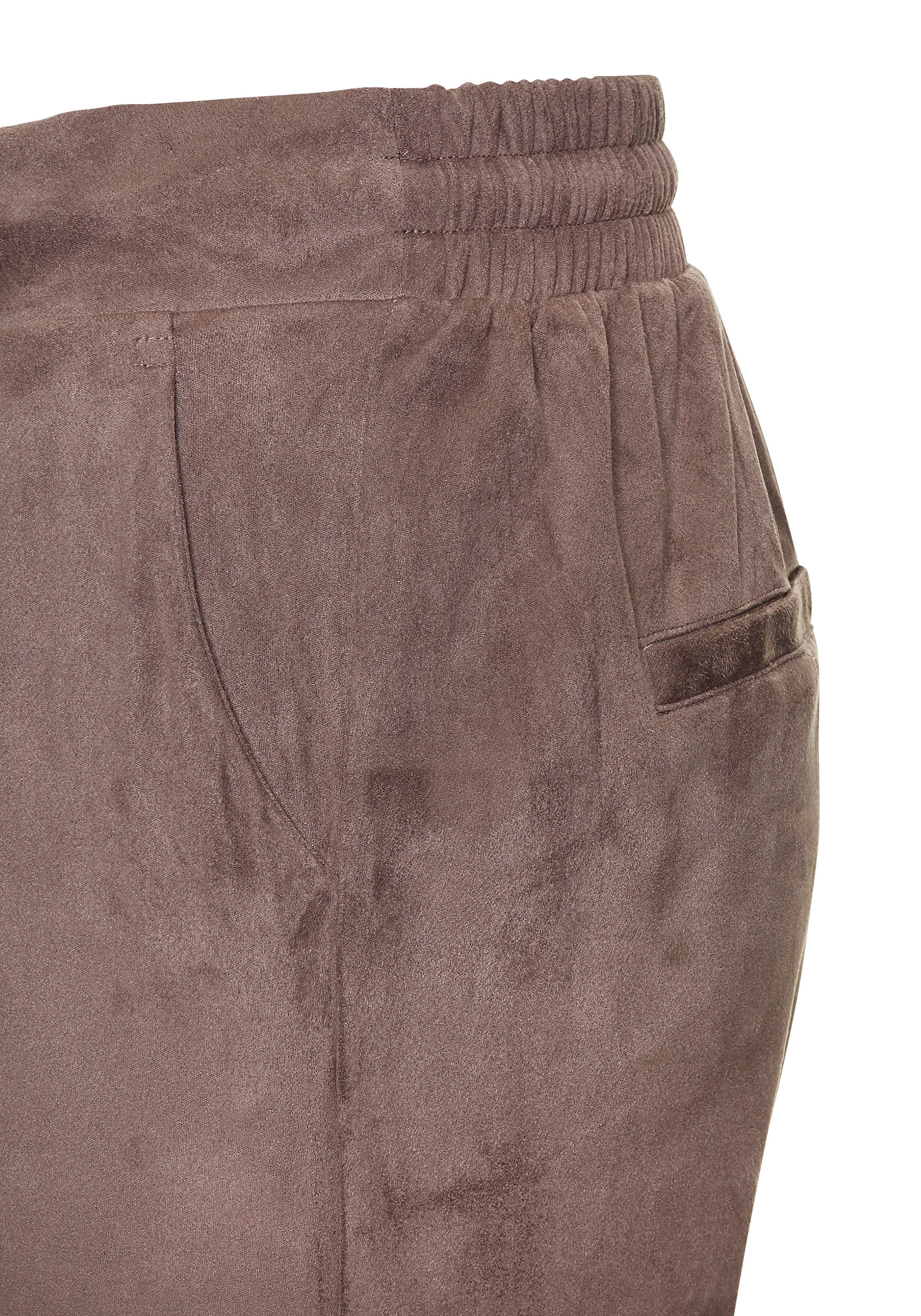 Lascana Comfortbroek van imitatie-suède met zakken, comfortabele stofbroek, elastische tailleband