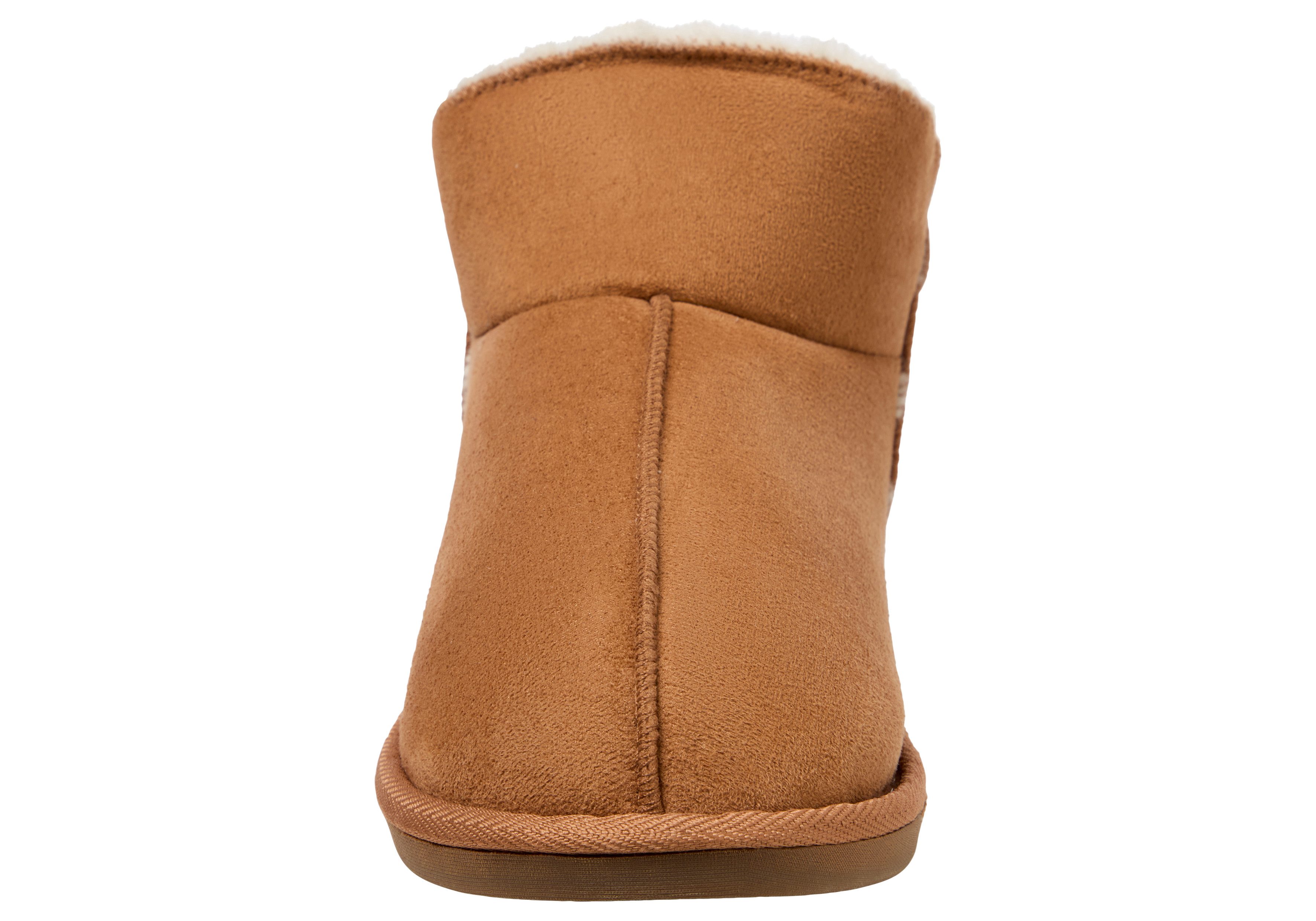 Apollo Pantoffels LADIES HOME BOOTS SUEDE met logo-embossing en knusse, warme binnenvoering