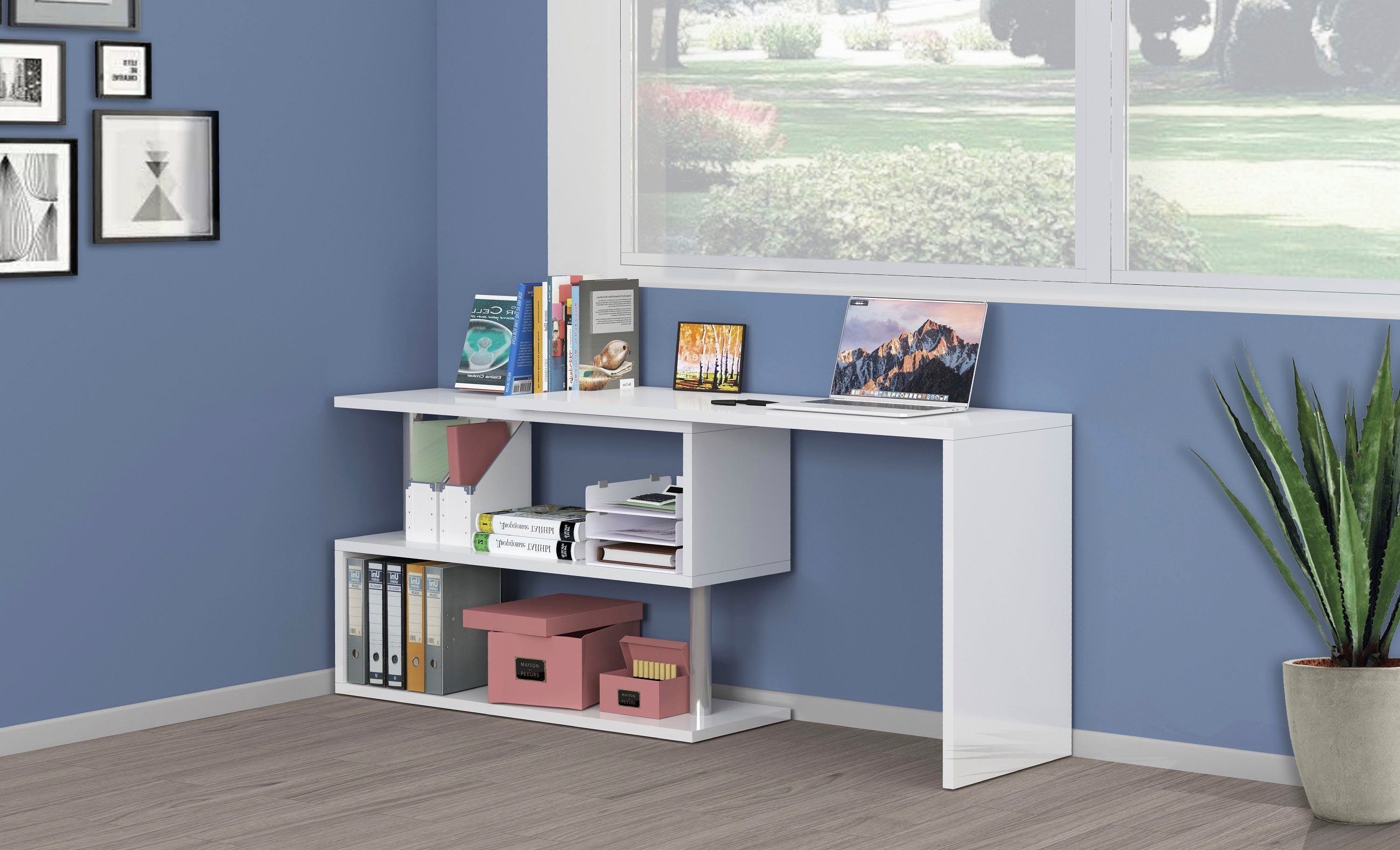 INOSIGN Bureau Volta, Made in Italy multifunctioneel - als computertafel, hoekbureau of sideboard