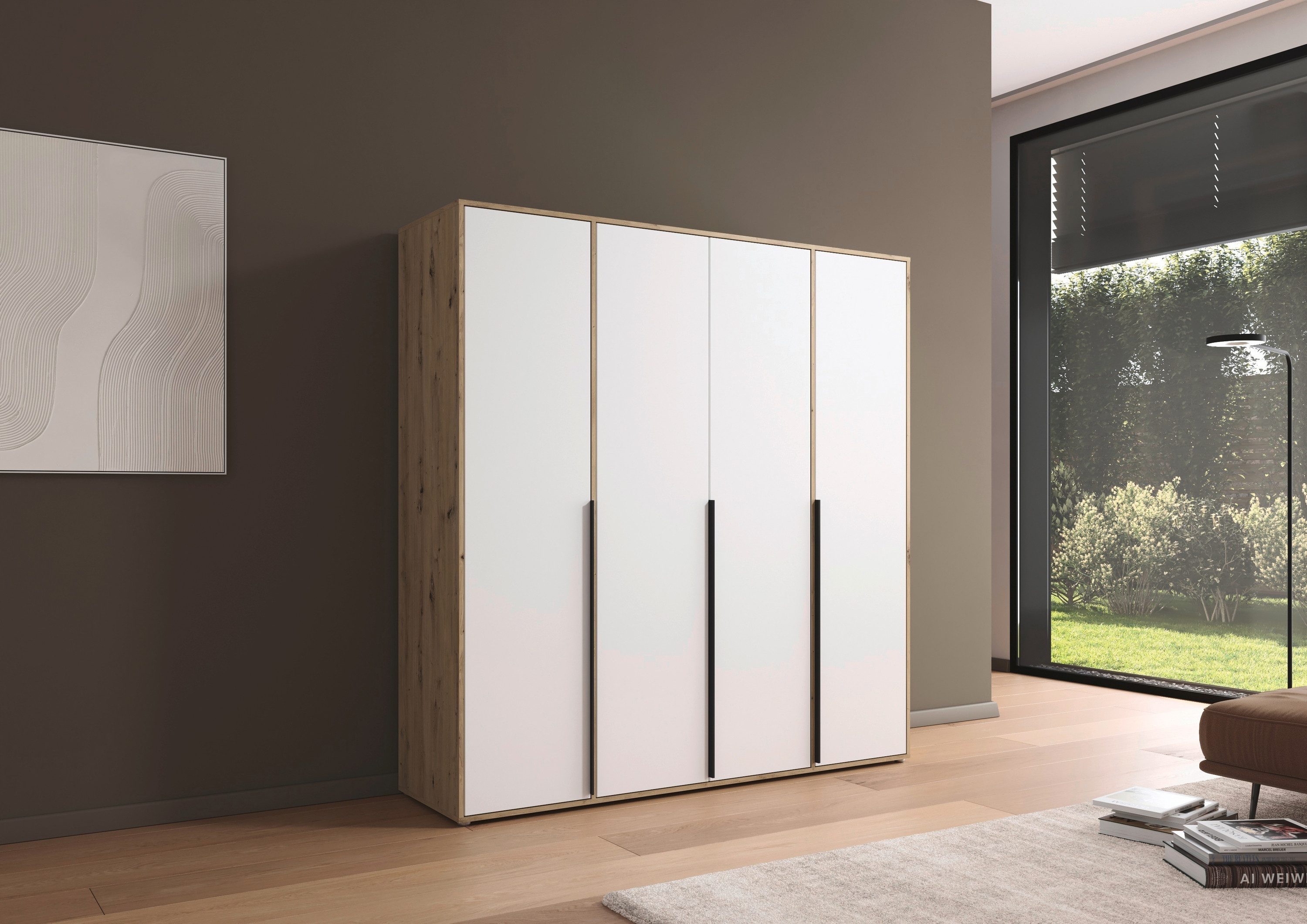 rauch Draaideurkast Kledingkast Kast Garderobe Wasmand NAGATA veel Opbergruimte met moderne stanggrepen in grijs metallic topseller made in germany