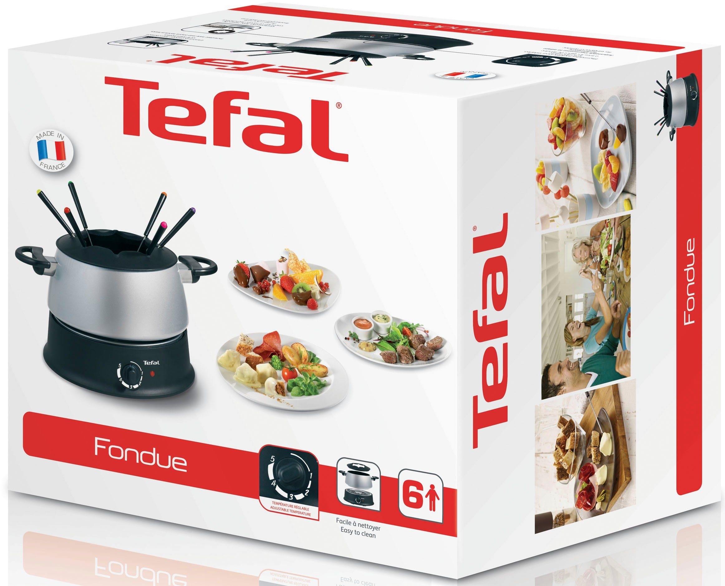 Tefal Elektrische fonduepan EF3000.10 6 warmte-geïsoleerde fonduevorken