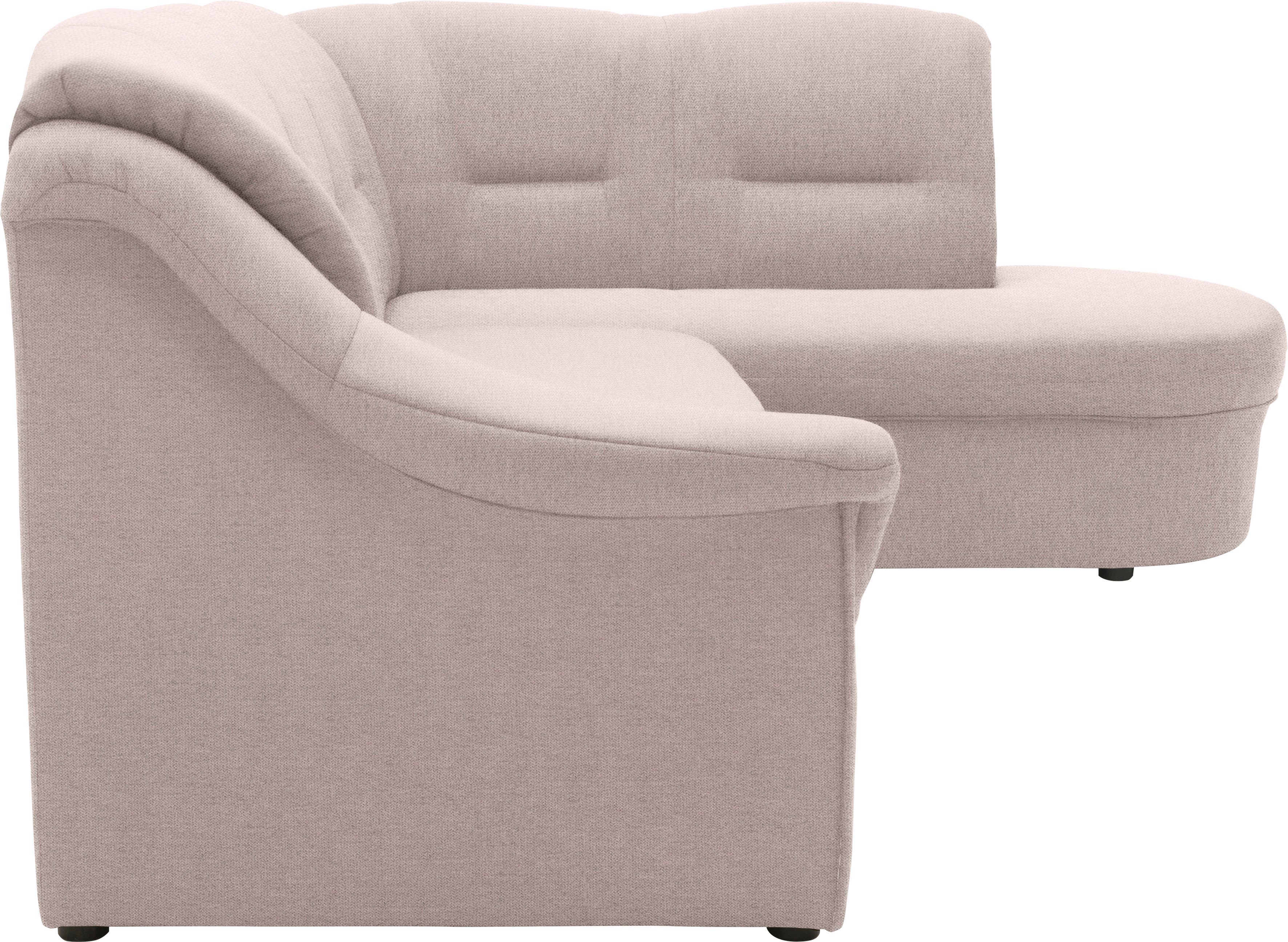 DOMO collection Hoekbank Faenza voor kleine ruimtes, afmetingen 232,176cm, comfortabel, L-vorm