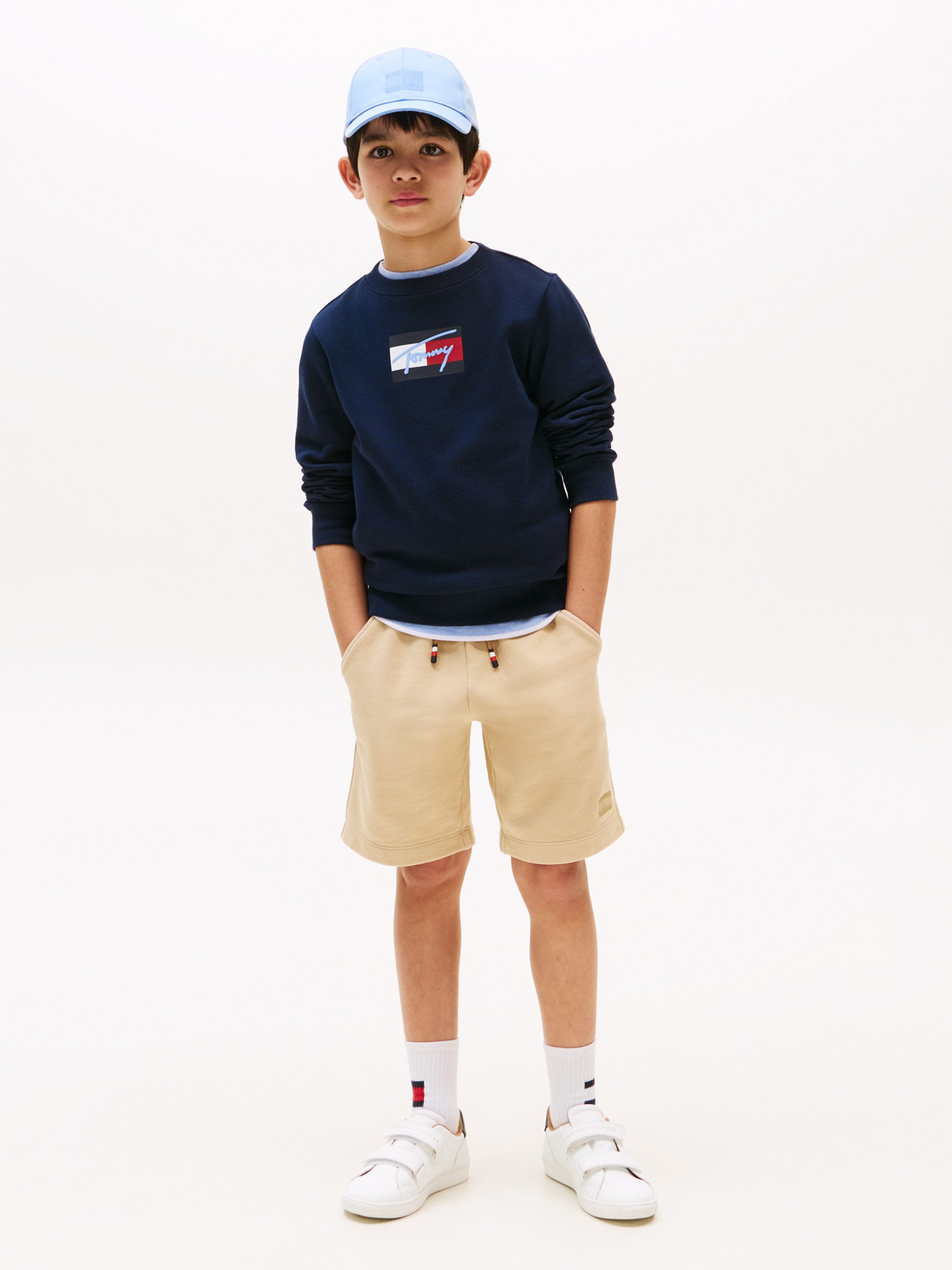 Tommy Hilfiger Sweatshirt TOMMY SCRIPT FLAG SWEATSHIRT voor kinderen tot 16 jaar, vlag-logo-print