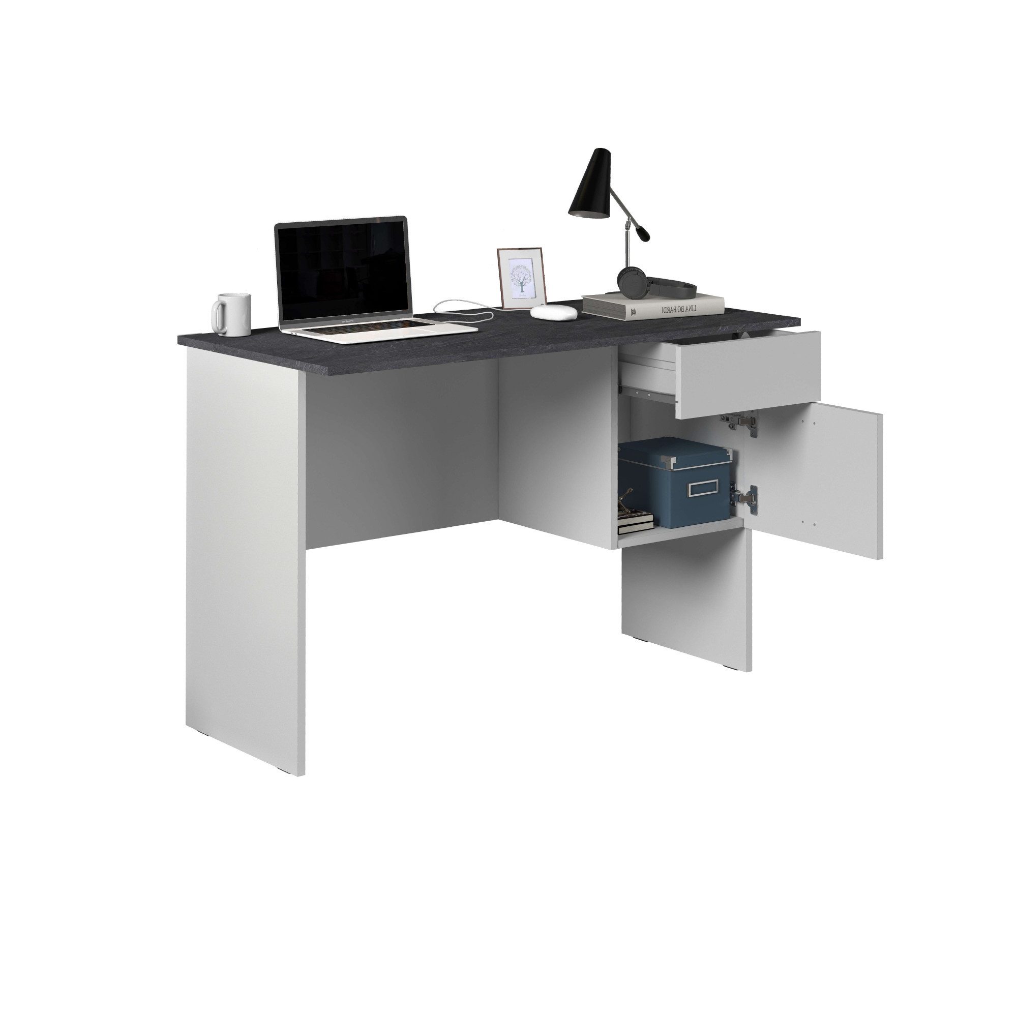 INOSIGN Bureau Sunrise, kleine computertisch, bureautafel met 1 deur & 1 lade, tafelblad breedte 110 cm, made in italy