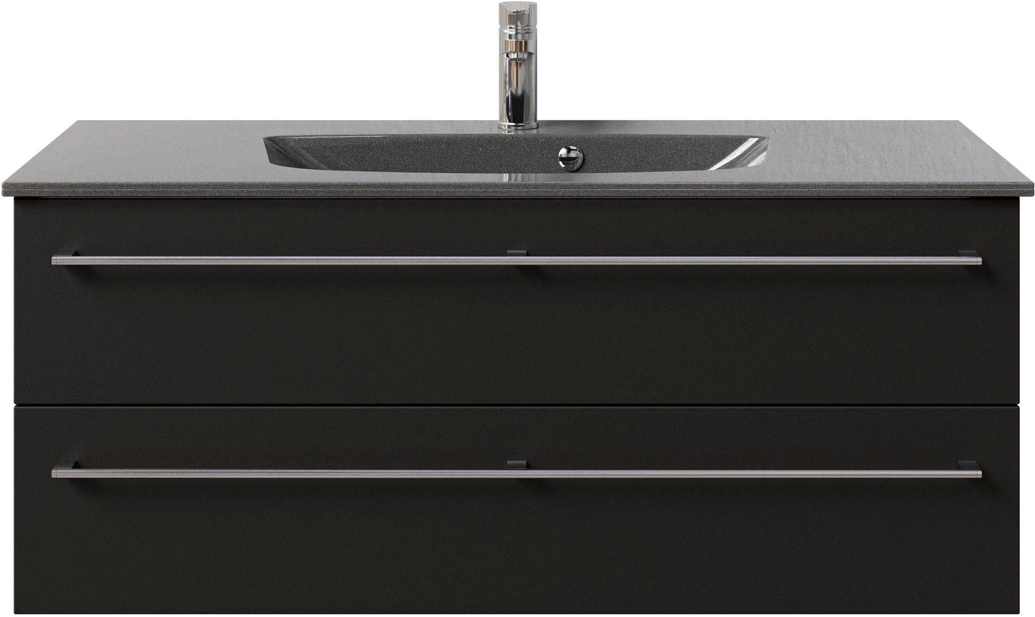 Saphir Wastafelonderkast Serie 6025 mineraalmarmeren wastafel met onderkast, 117 cm breed (2-delig)