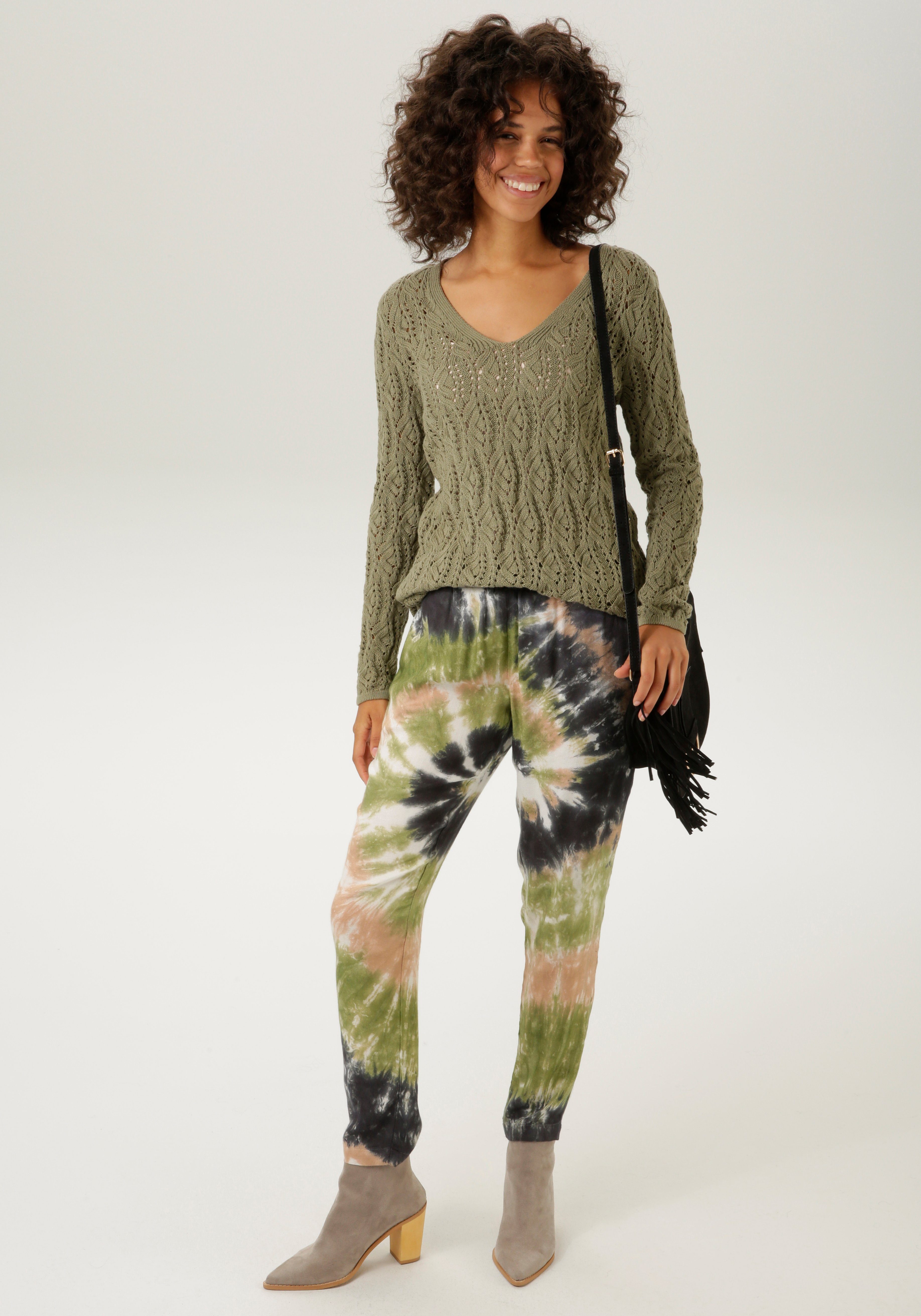 Aniston CASUAL Gebreide trui met trendy ajour-patroon