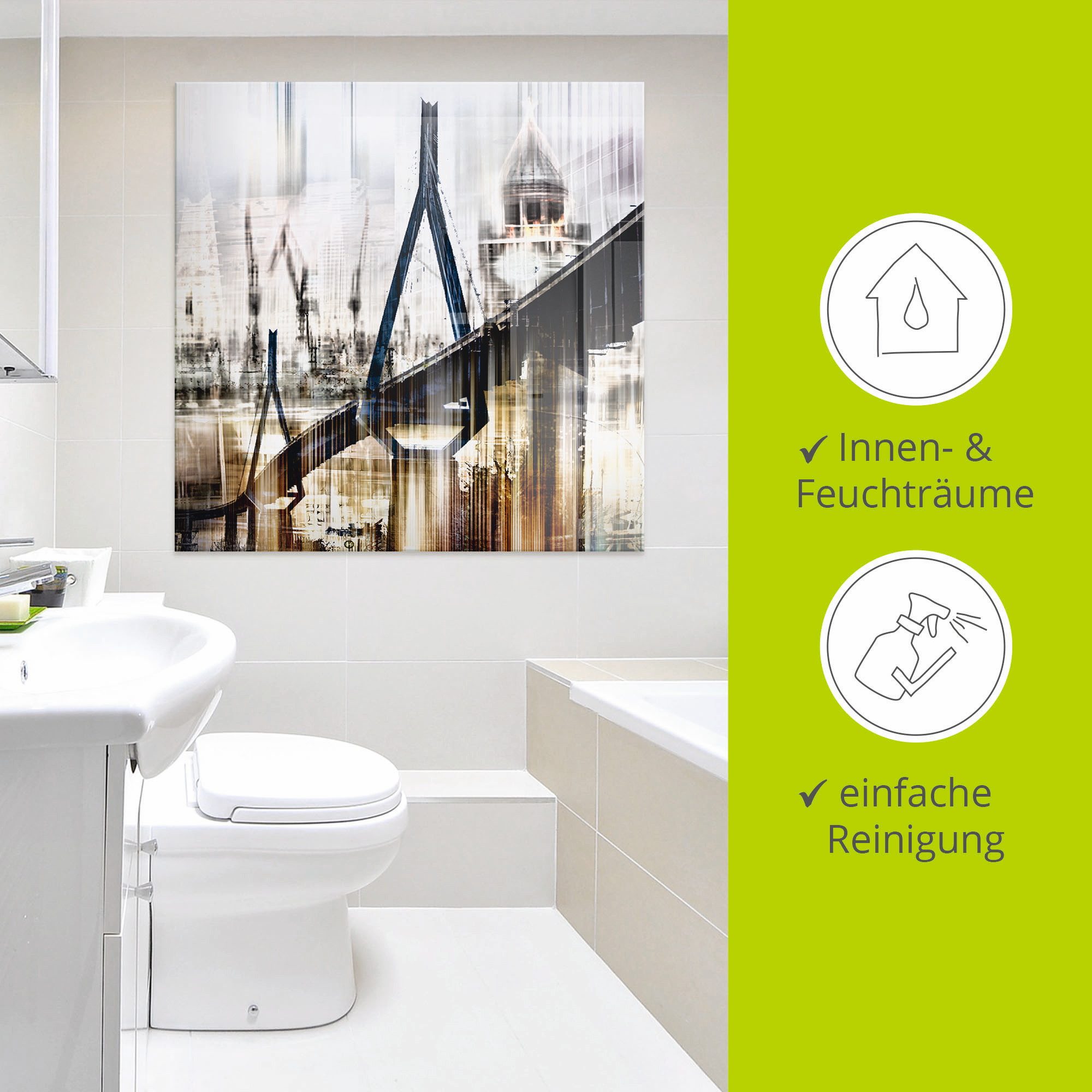 Artland Print op glas Hamburg Skyline collage III