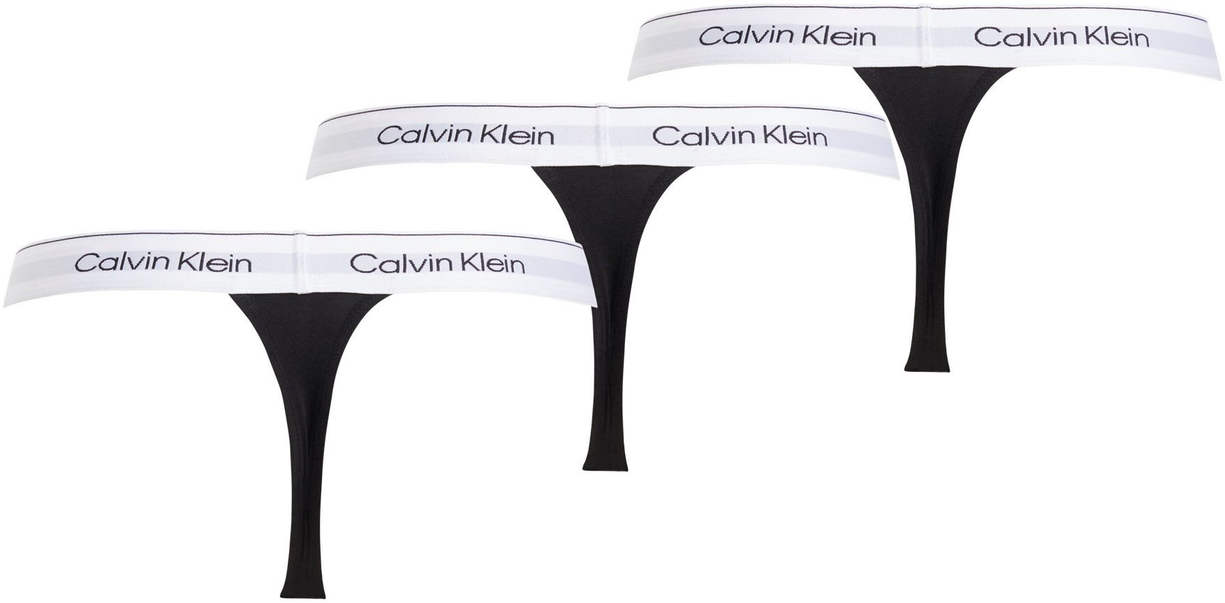 Calvin Klein String THONG 3PK met logo-elastische tailleband (3 stuks) (set, 3 stuks)