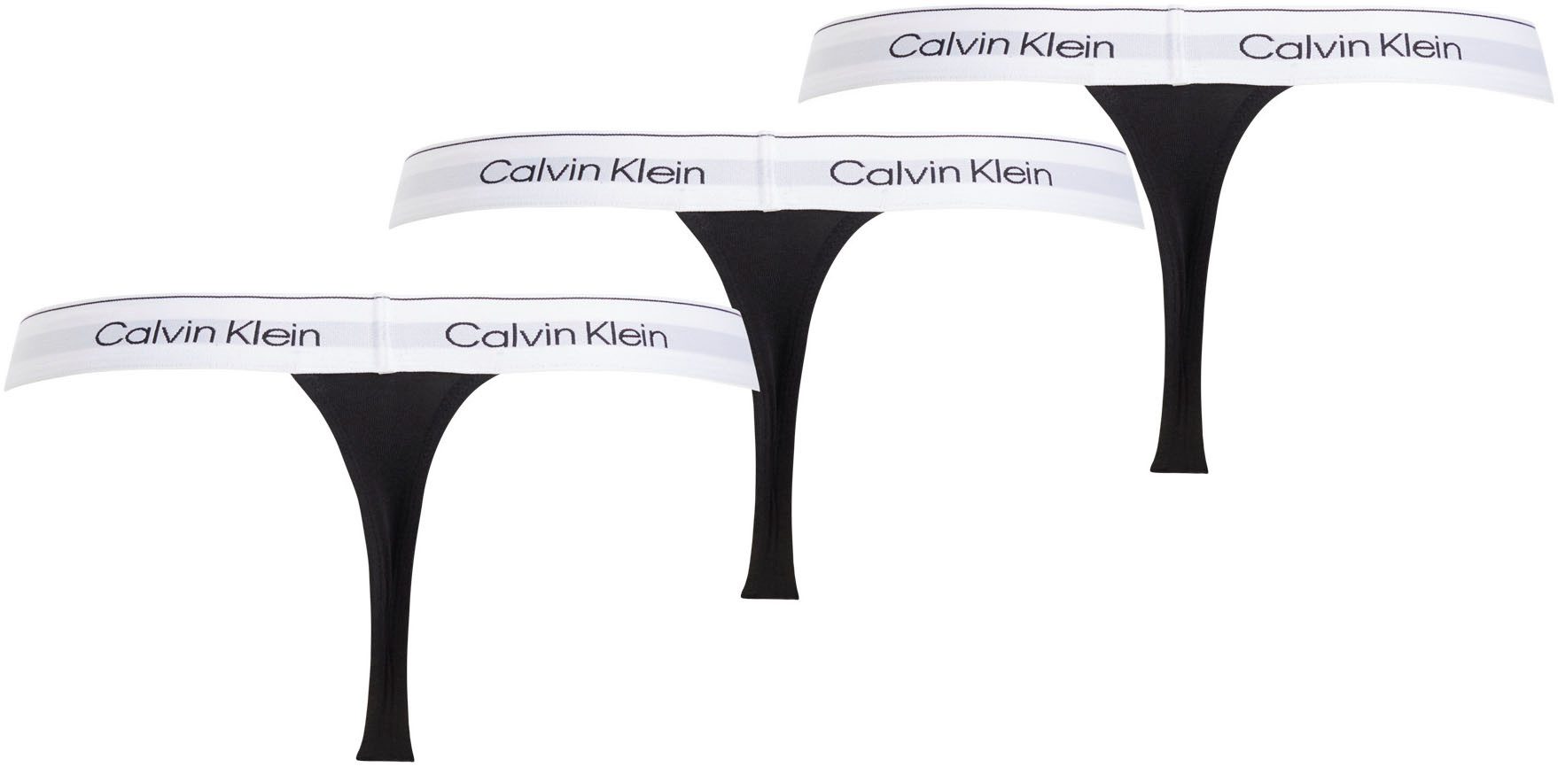 Calvin Klein String THONG 3PK met logo-elastische tailleband (3 stuks) (set 3 stuks)