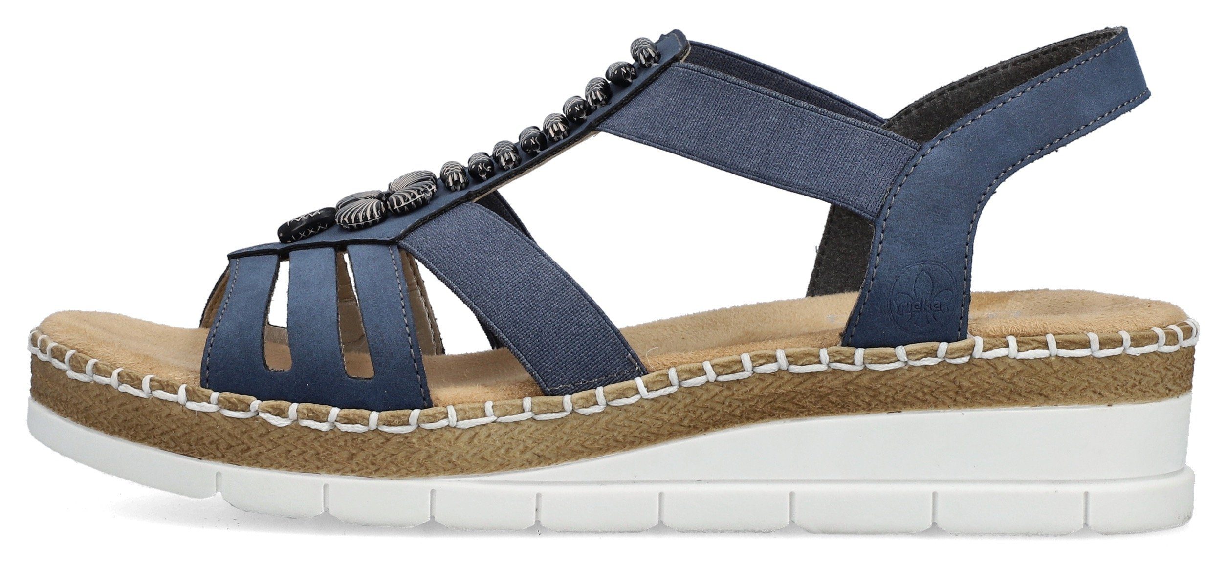 Rieker Sandalen zomerschoen, sandaal, sleehak, met modieuze decoratieve elementen