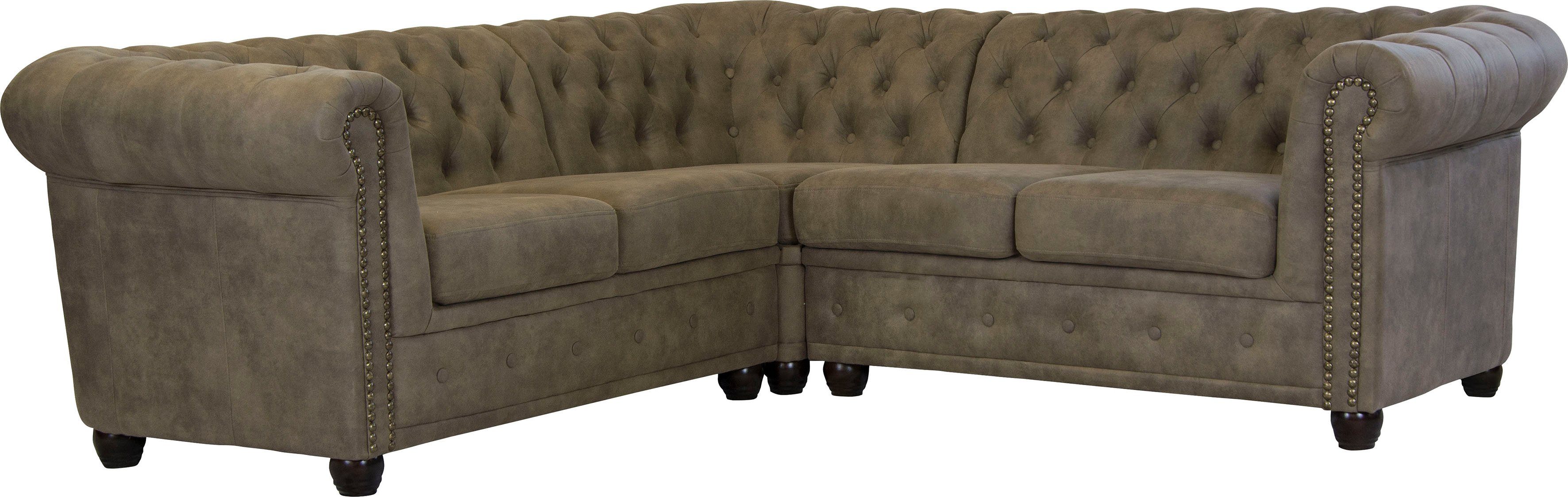 Home affaire Chesterfield-bank Rysum L-vorm Chesterfield-look, gelijkbenig