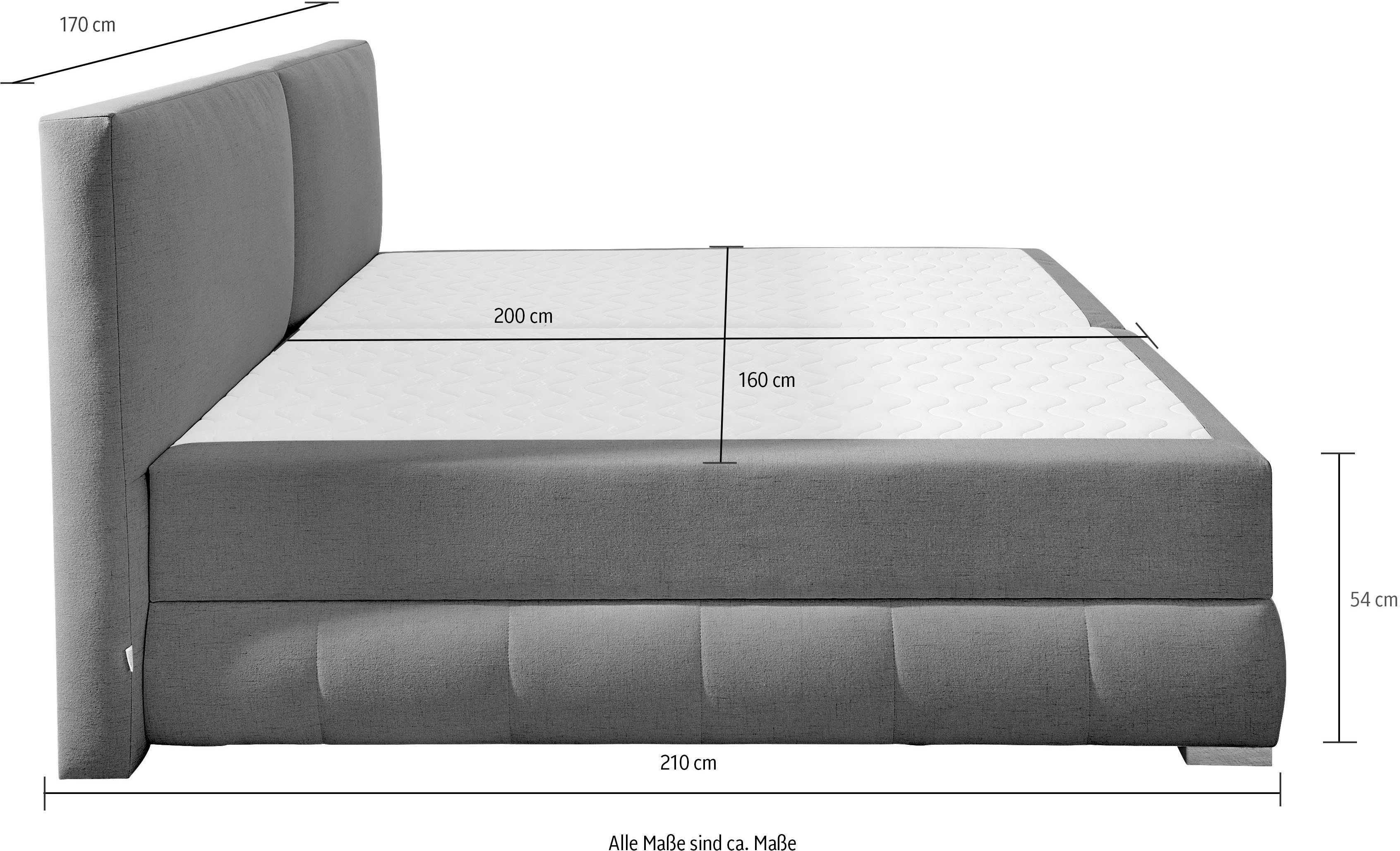 Guido Maria Kretschmer Home&Living Boxspring Wehma in h2, h3 & h4 verkrijgbaar, inclusief topper