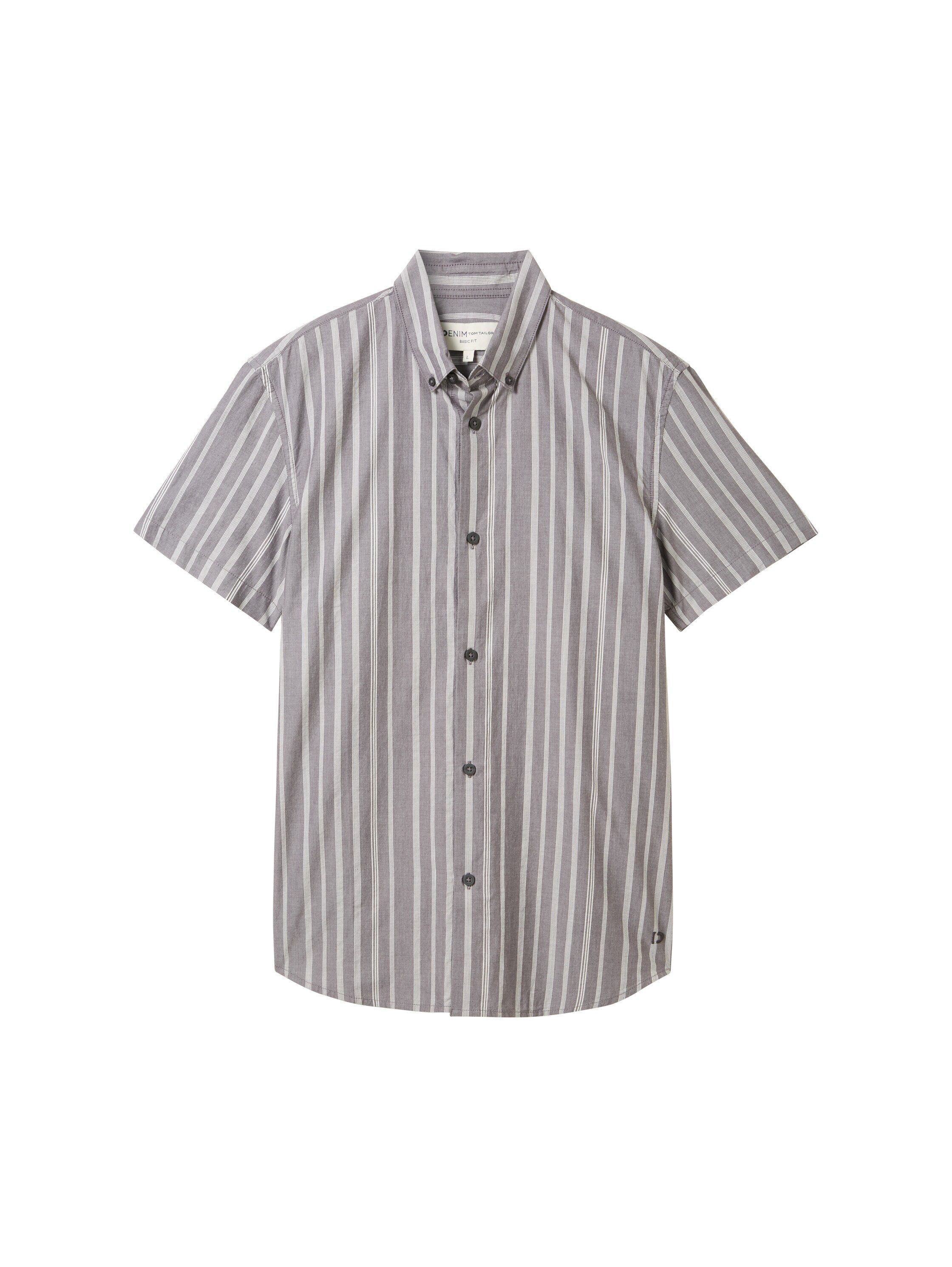 Tom Tailor Denim Overhemd met korte mouwen met gestreept patroon