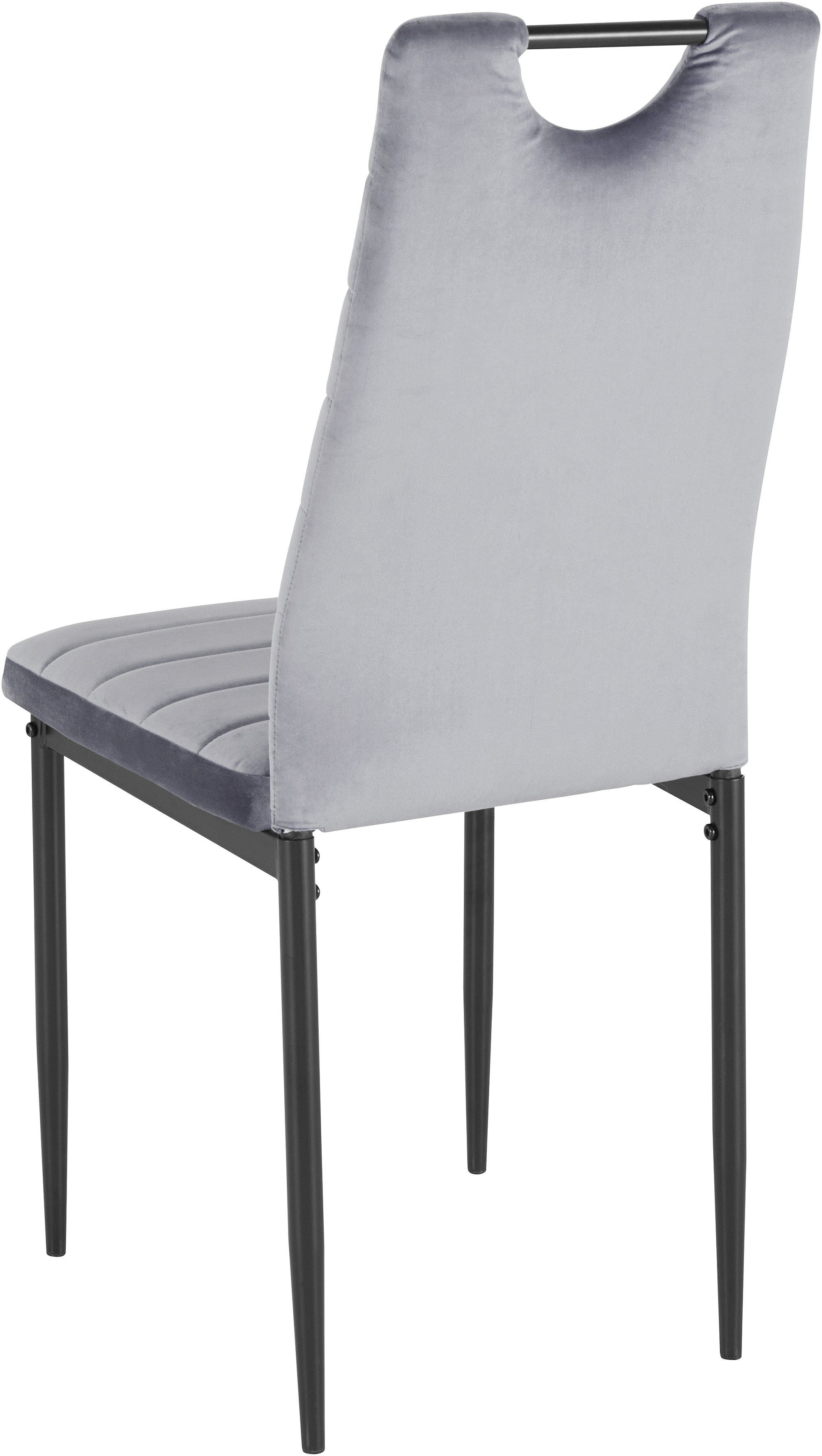 INOSIGN Eetkamerstoel (set van 2 of 4) met veloursovertrek, rugleuning met handgreep (set)