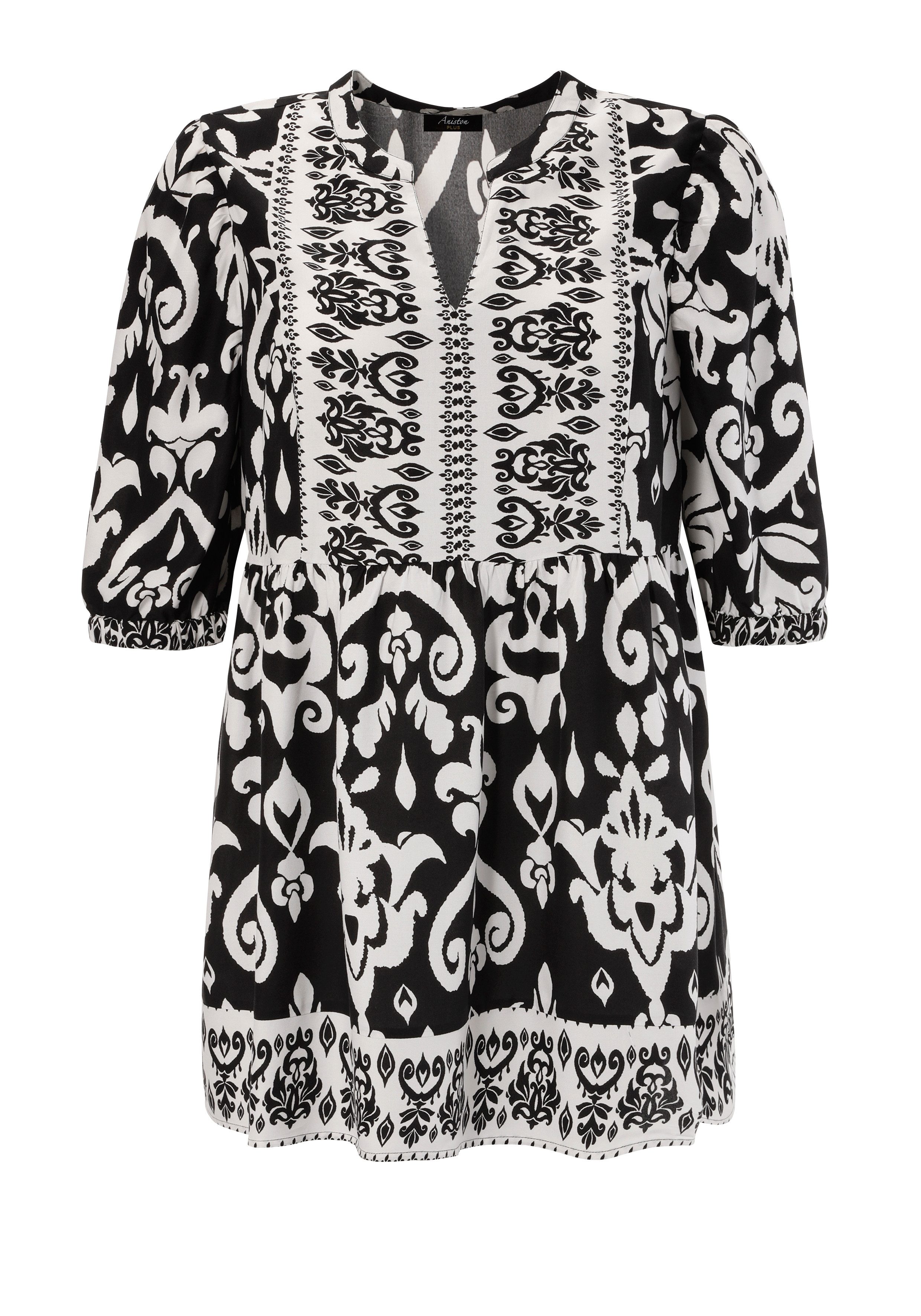 Aniston PLUS Tuniek met contrasterende ornamenten bedrukt - nieuwe collectie