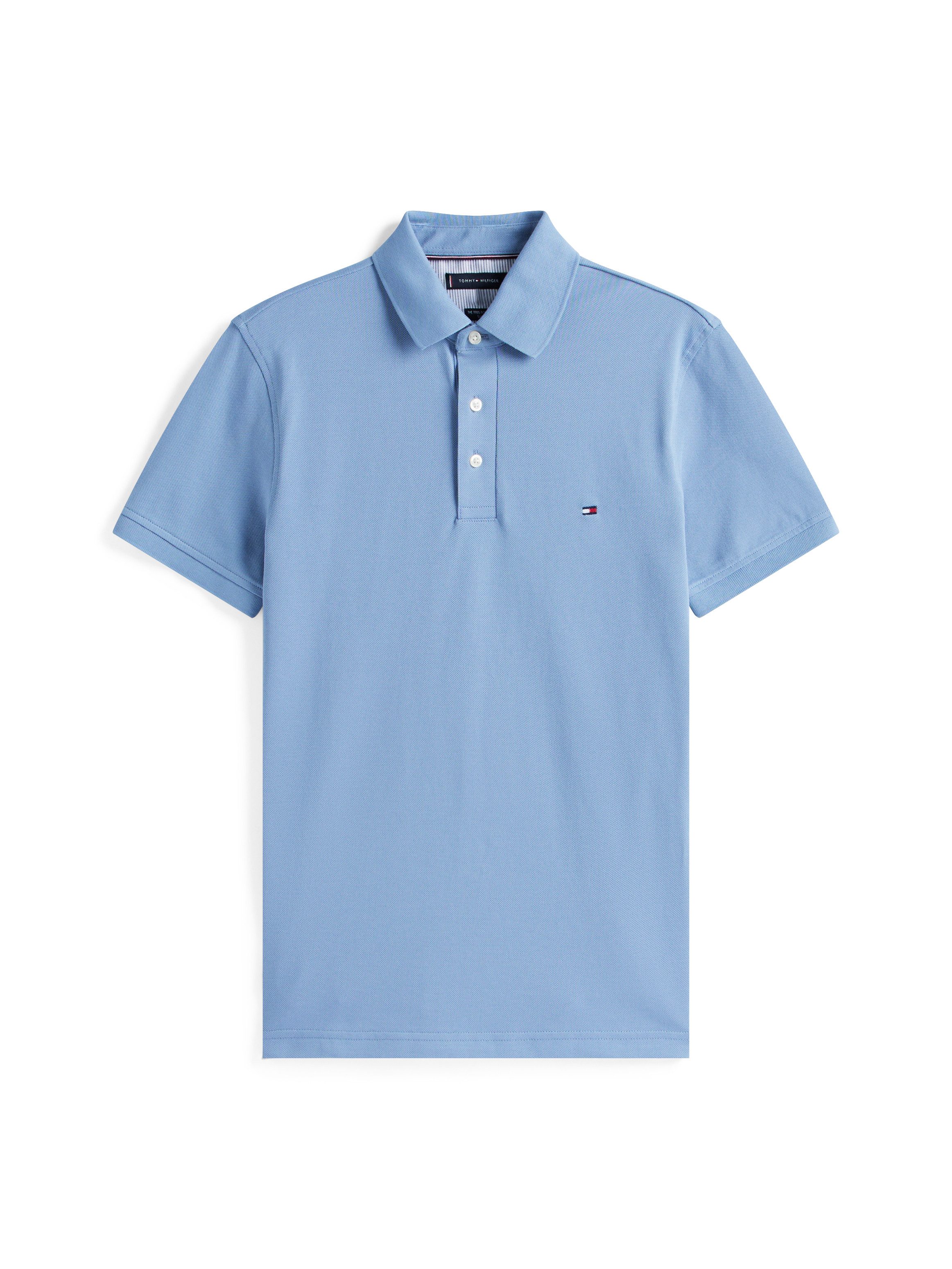 Tommy Hilfiger Poloshirt 1985 SLIM POLO Merkborduurwerk, van katoen-piqué