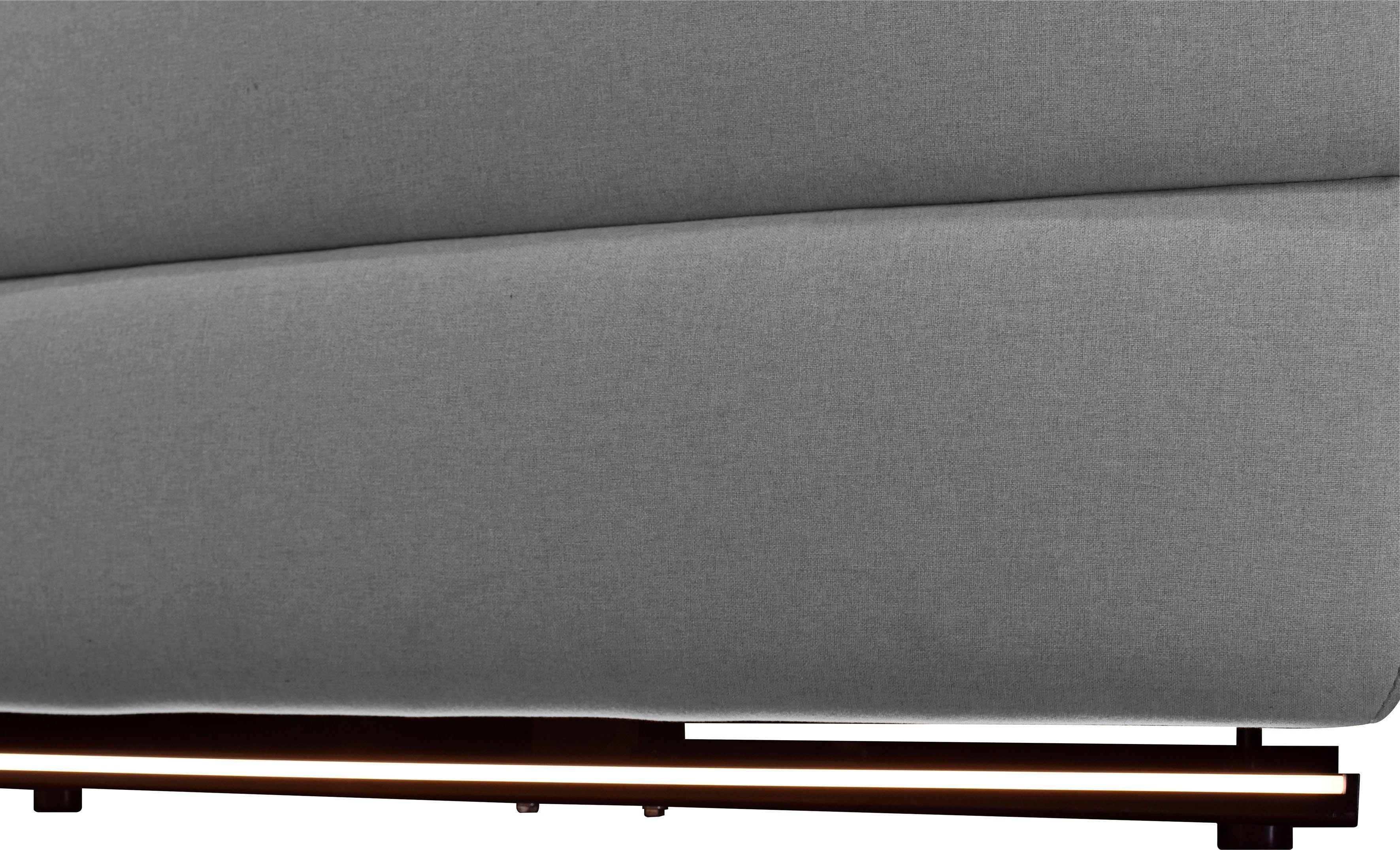 Places of Style Hoekbank Pareli, L-model, 259 cm, met récamier, echt leer, imitatieleer, weefstof