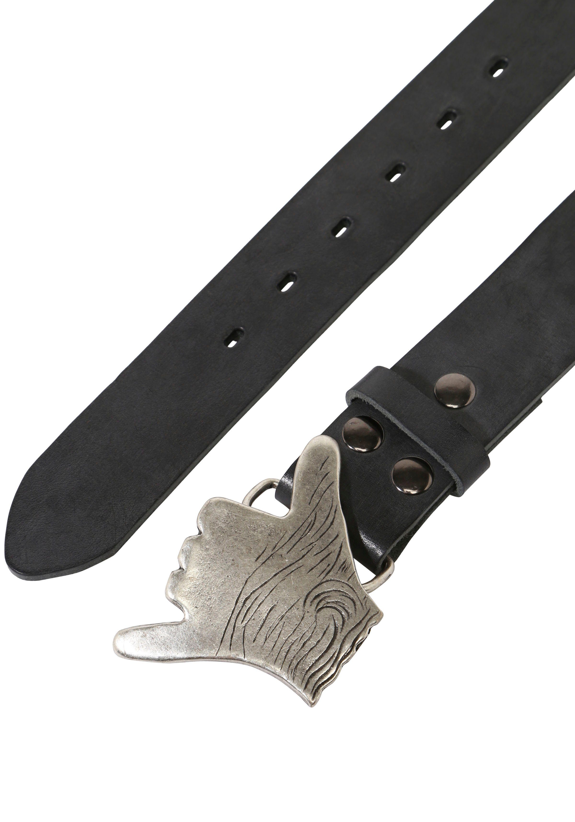 RETTUNGSRING by showroom 019° Leren riem met verwisselbare sluiting "hang loose"