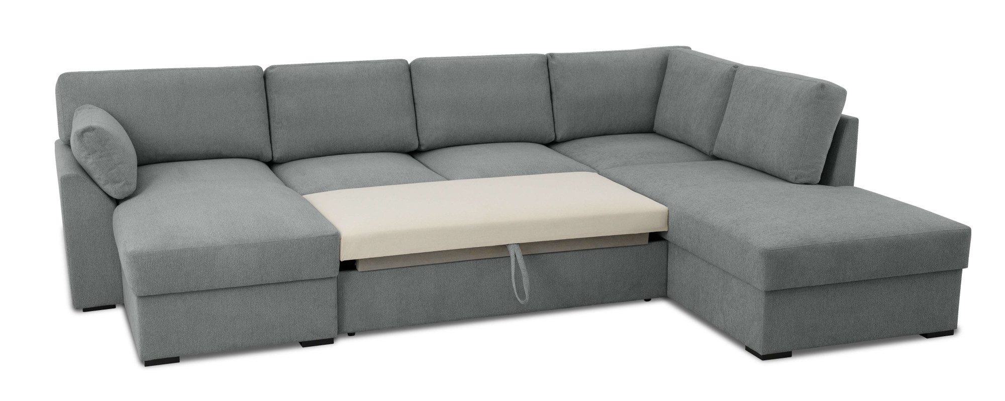 Home affaire Zithoek Citry Breedte 309 cm, chenille, bedfunctie, bedlade, U-vorm
