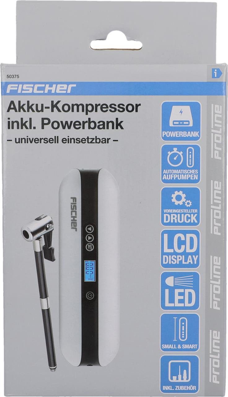 Fischer Accu-luchtpompje Accu-compressor inclusief powerbank