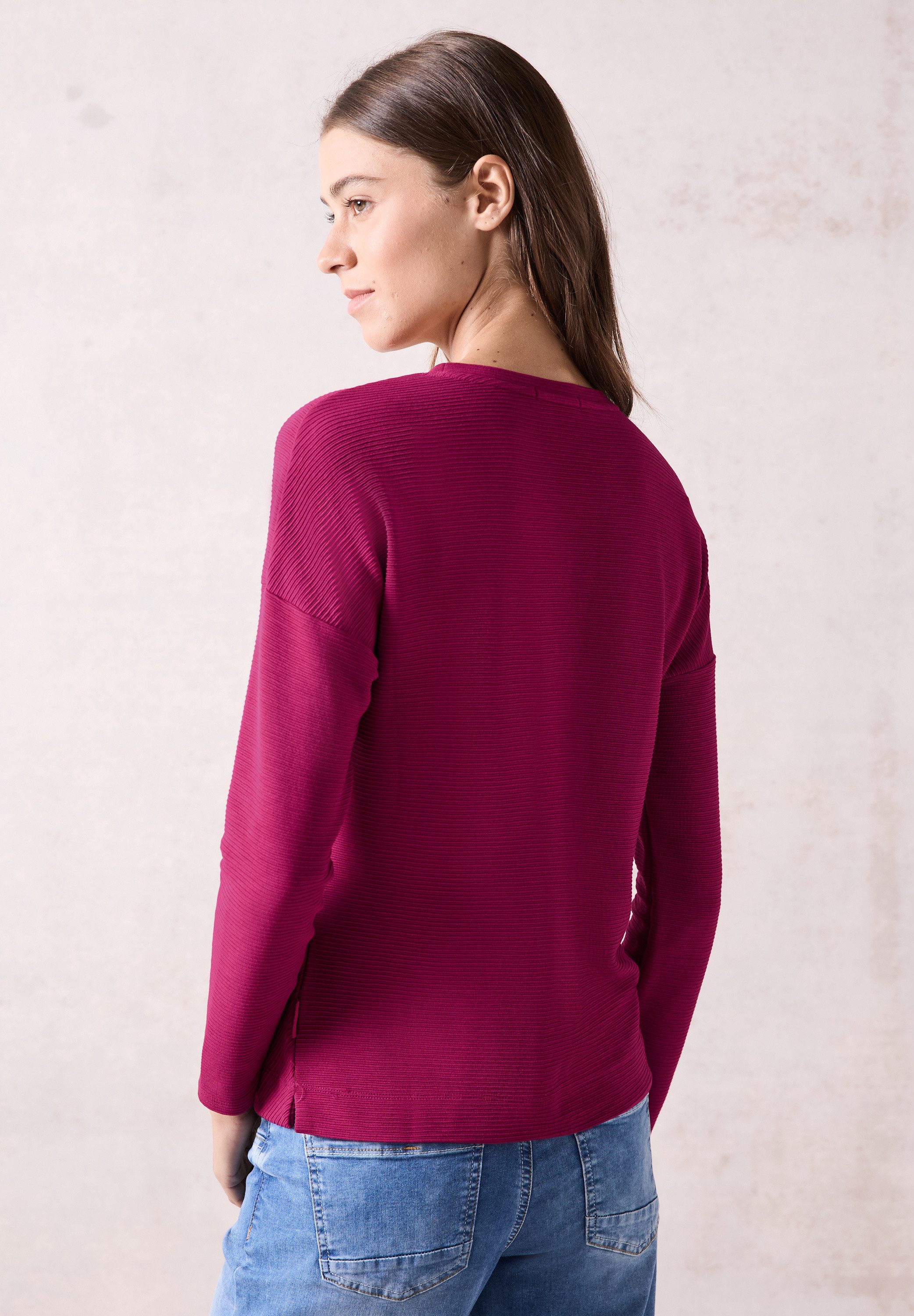 Cecil Shirt met lange mouwen ottomanstructuur