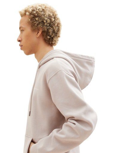 Tom Tailor Denim Capuchonsweatvest met logobadge op de bovenarm