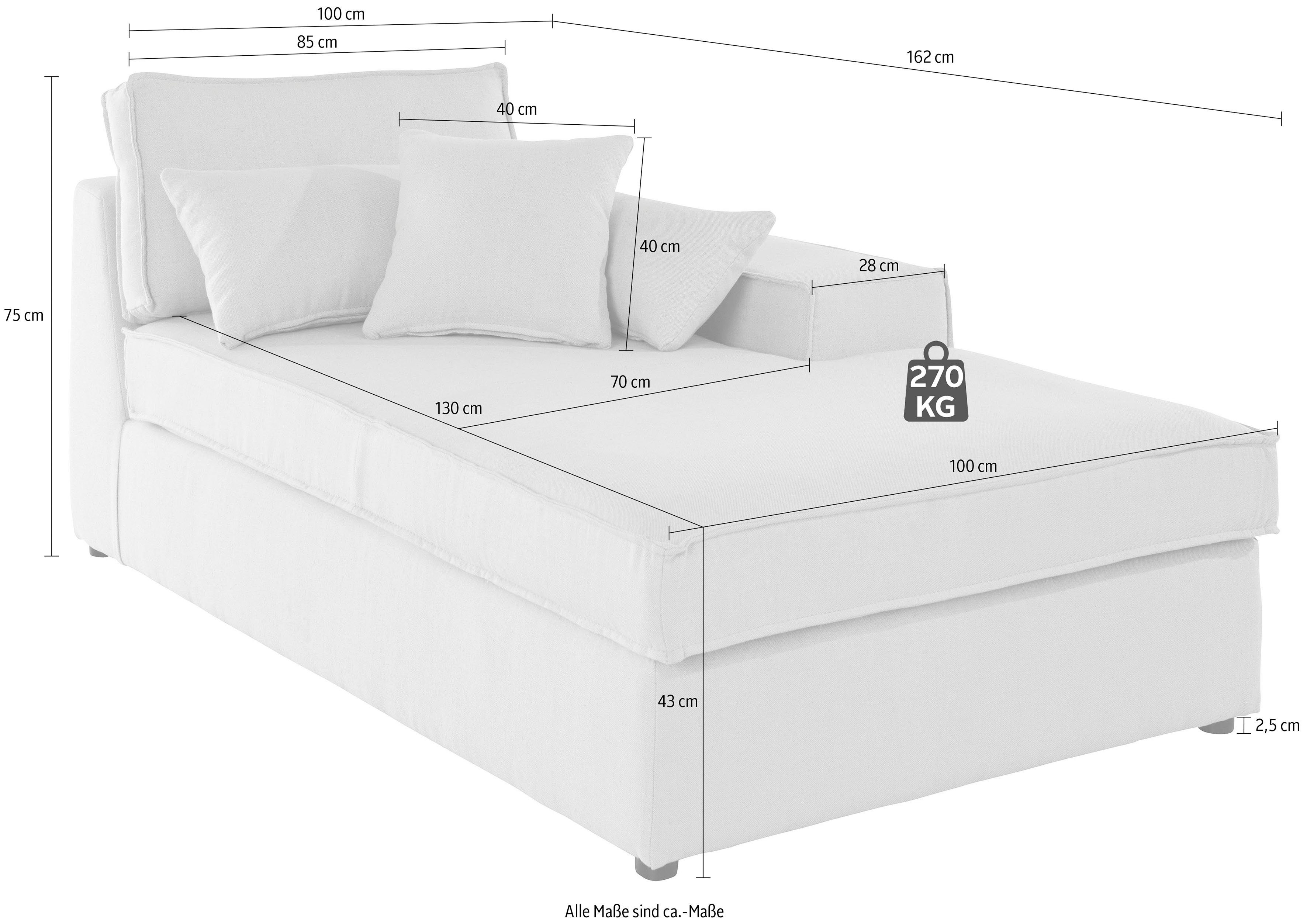 RAUM.ID Ottomane Florid afzonderlijk plaatsbaar of als deel van een modulaire bank, ook in cord
