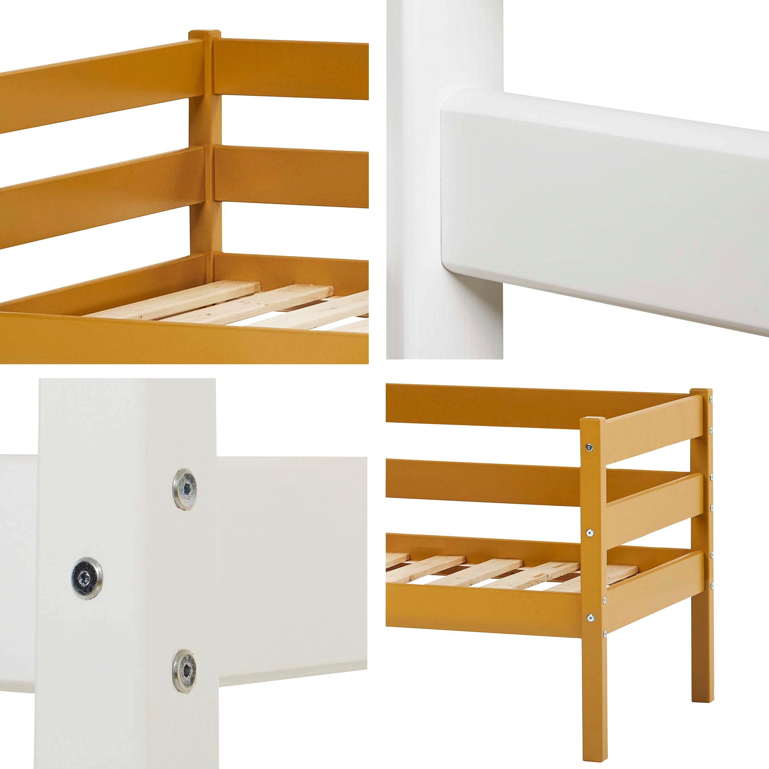 Hoppekids 1-persoonsledikant ECO Comfort kinderbed, massief grenenhout, tienerbed inclusief lattenbodem (set)