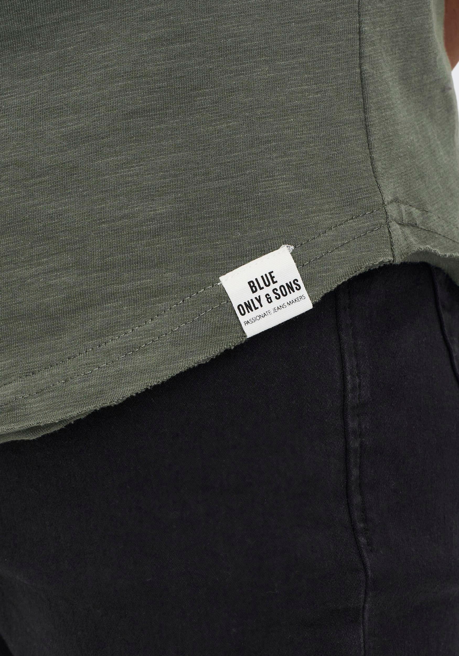 ONLY & SONS Shirt met ronde hals ONSBENNE LONGY SS TEE NF 7822 NOOS